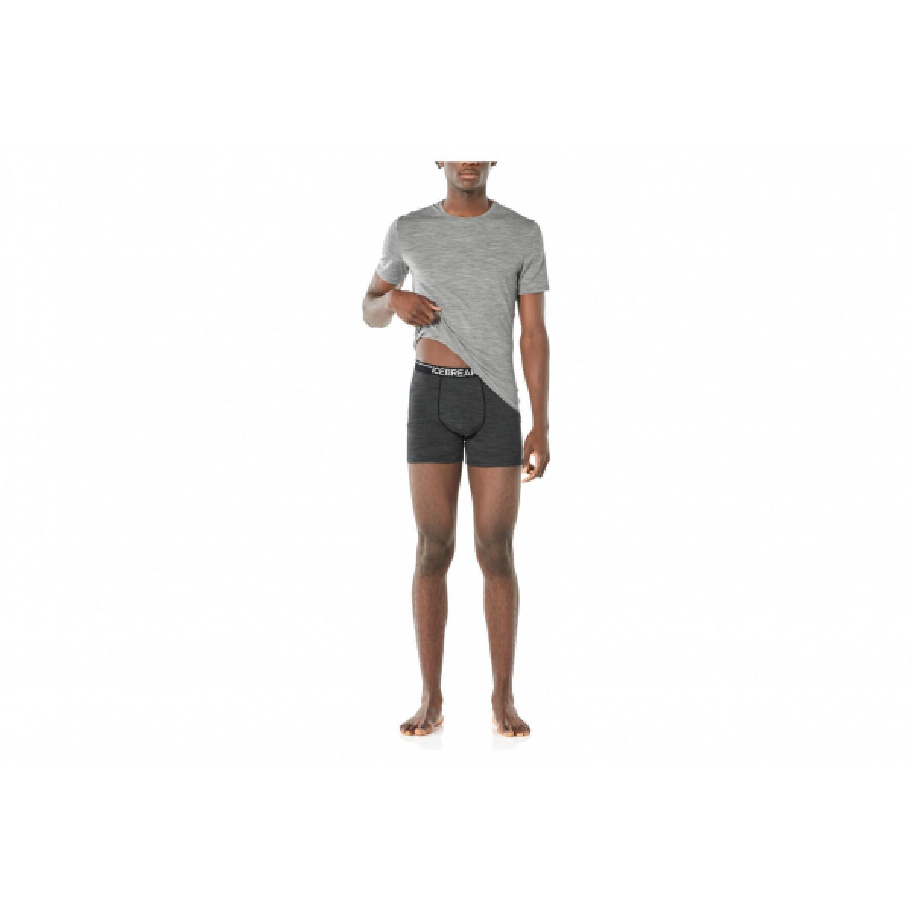 Icebreaker Merino Anatomica Boxer Shorts - Gritstone Heather 3/4