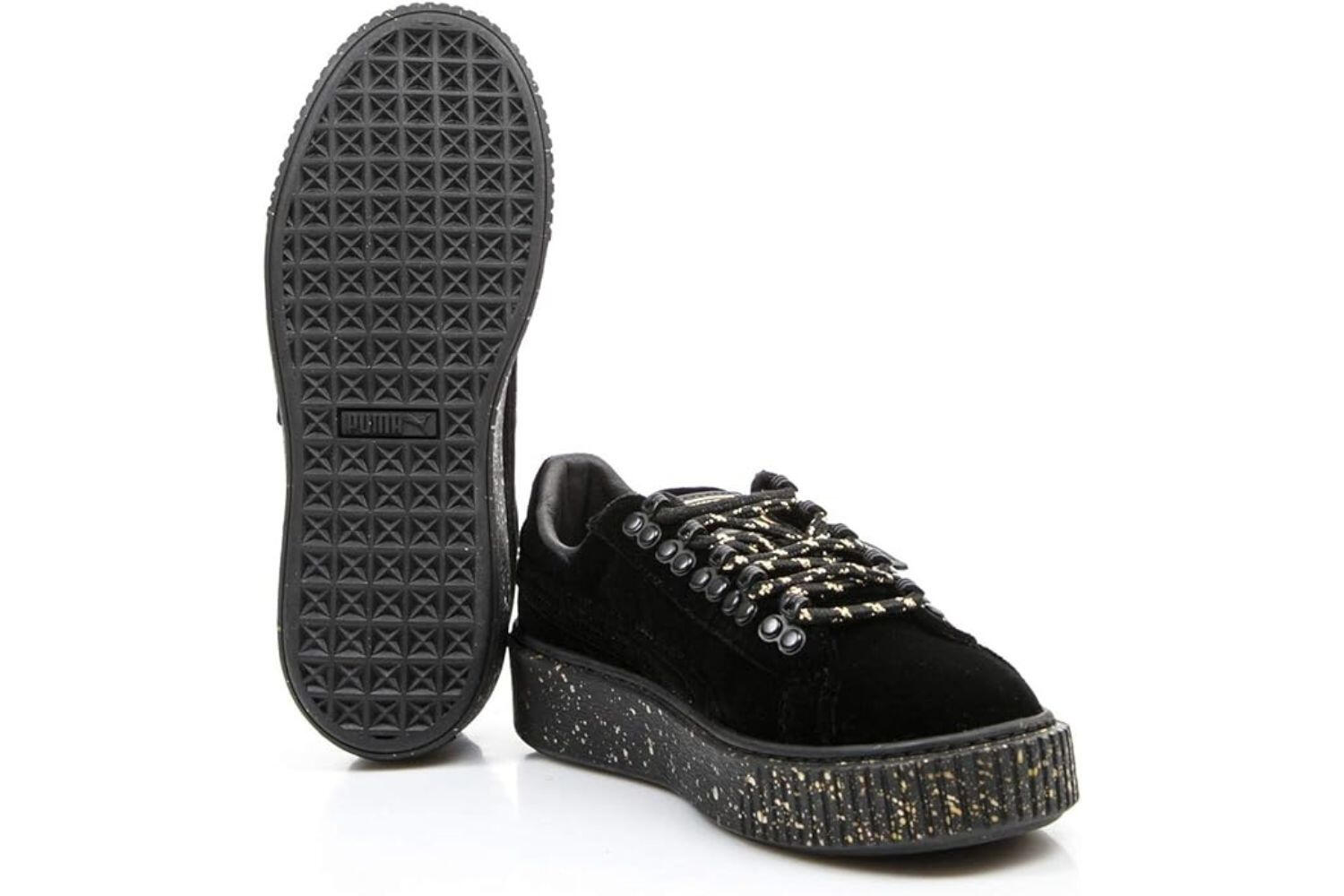 Damen Puma Basket Platform Velvet Turnschuhe Sportschuhe 5/5