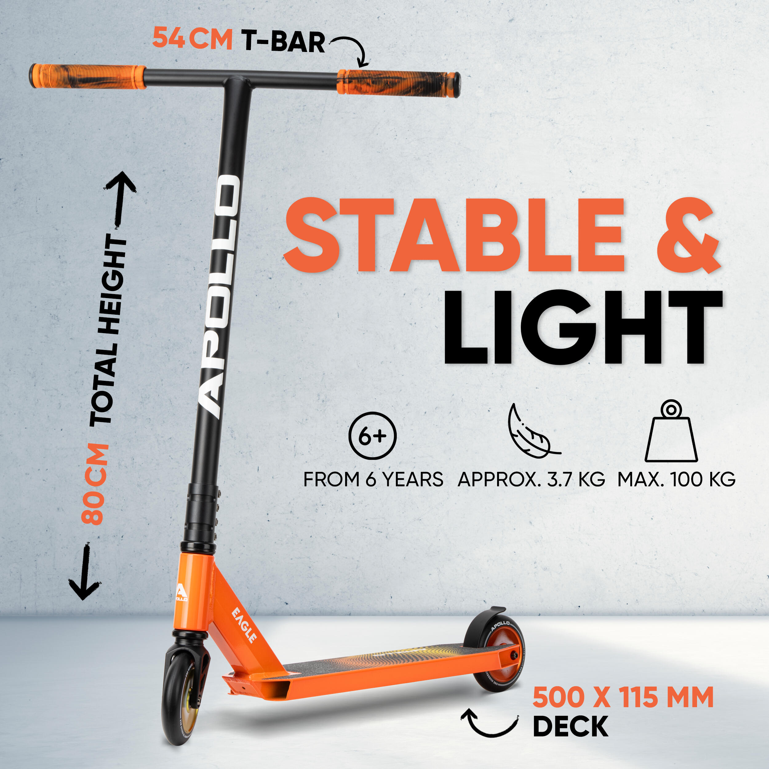 Stunt Scooter 'Eagle' - geanodiseerde pro stuntroller met ABEC 9 kogellagers 4/7