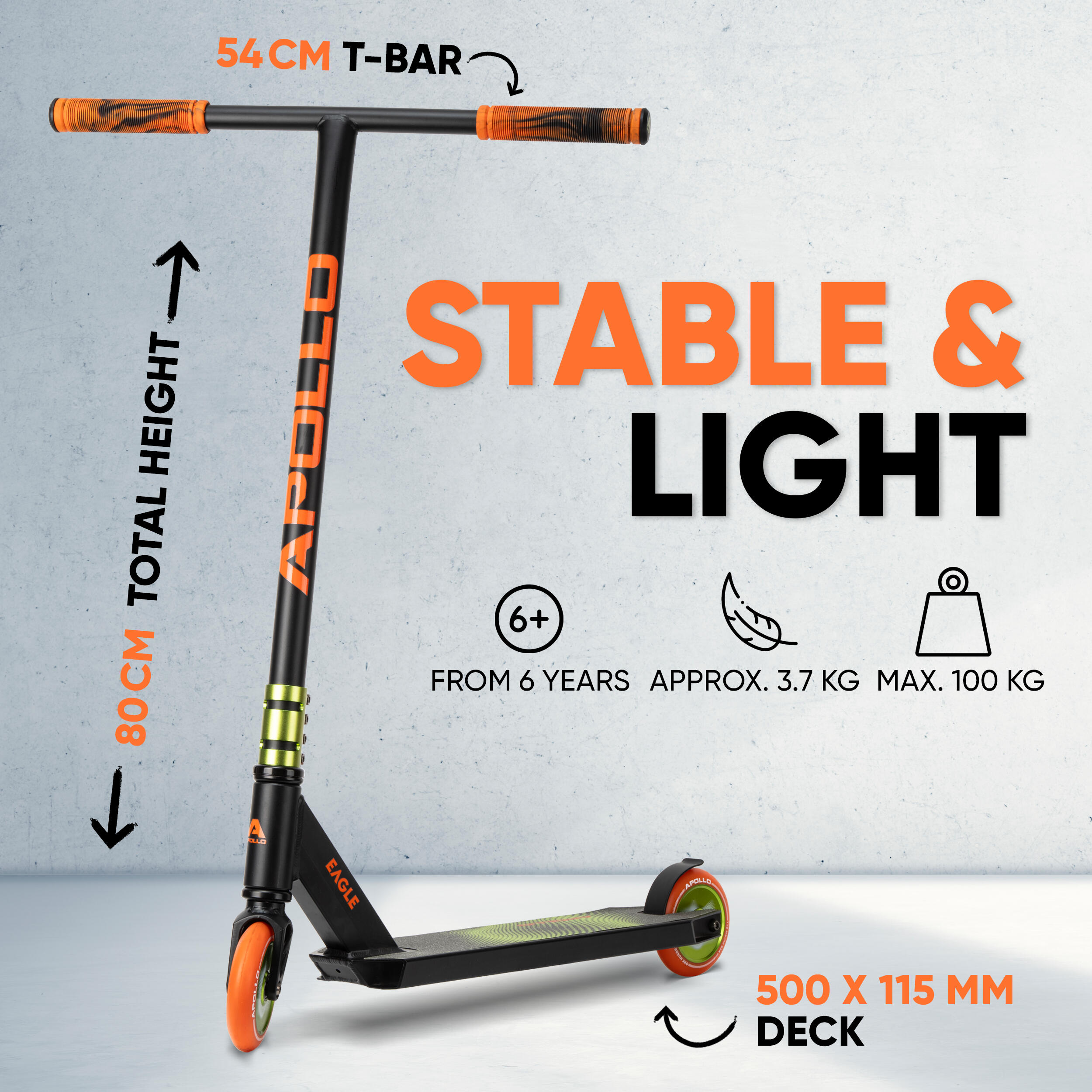 Stunt Scooter 'Eagle' - geanodiseerde pro stuntroller met ABEC 9 kogellagers 4/7