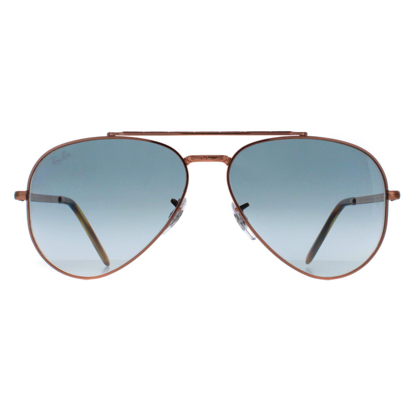 RAY-BAN Ray-Ban Aviator Unisex Polished Rose Gold Blue Gradient RB3625 New Aviator