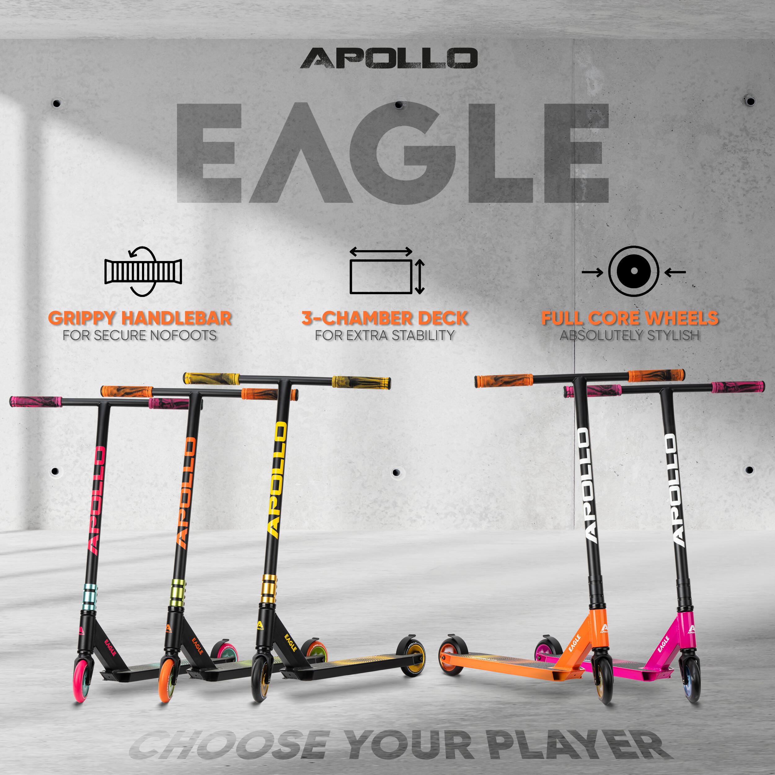 Stunt Scooter 'Eagle' - geanodiseerde pro stuntroller met ABEC 9 kogellagers 6/7