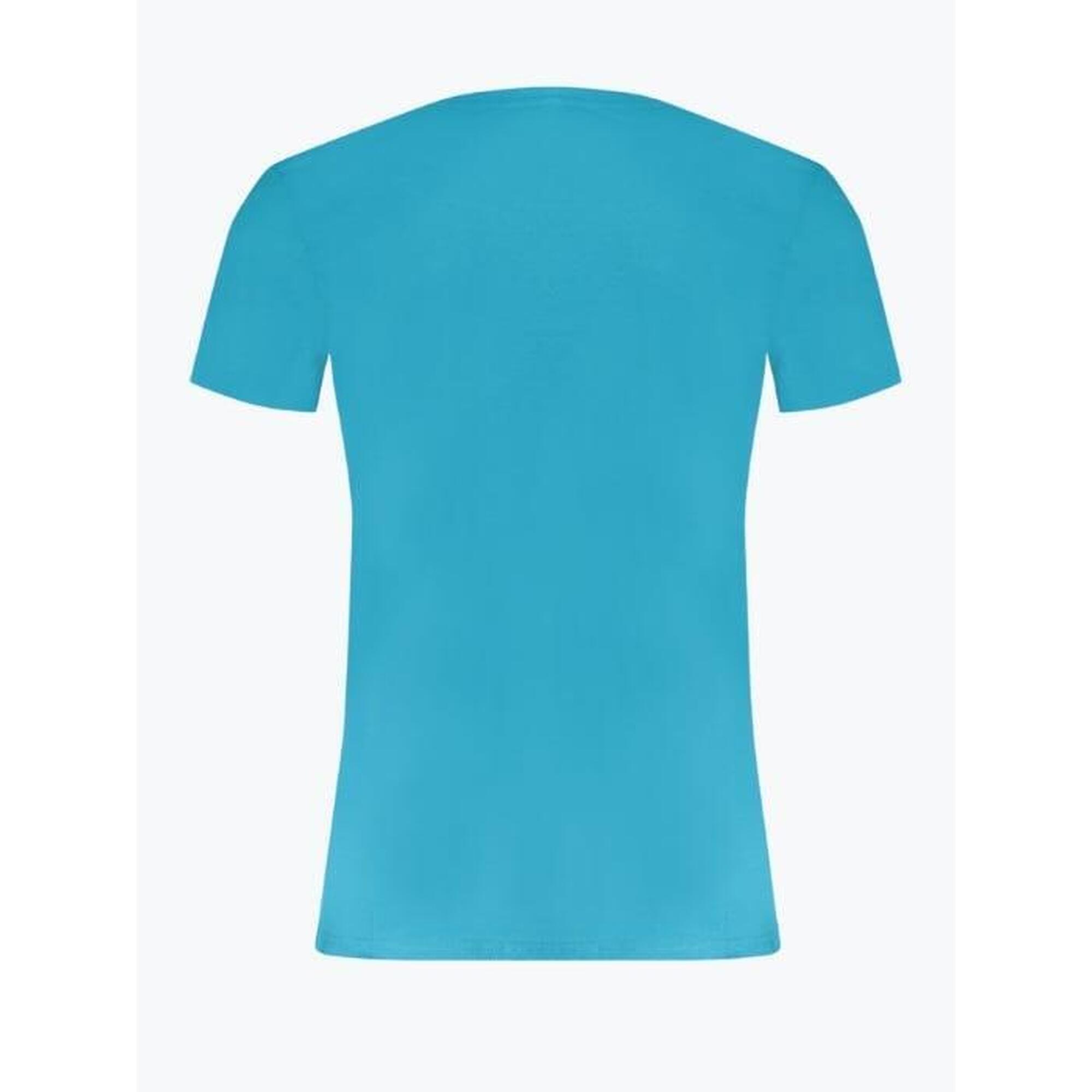 Tricou barbati din bumbac cu logo si croiala Regular fit, TRU2MTS01, Azur