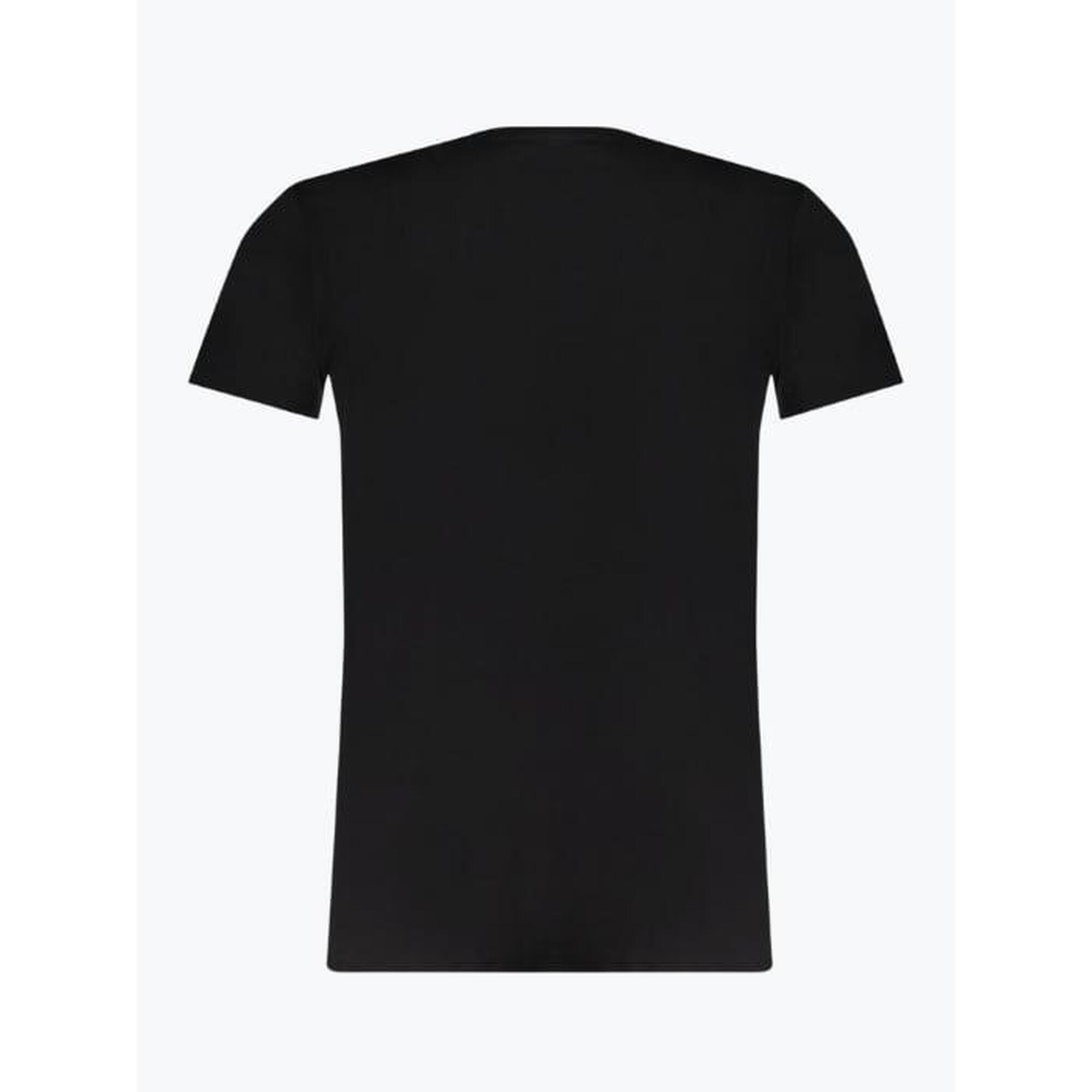 Tricou barbati din bumbac cu logo si croiala Regular fit, TRU2MTS01, Negru