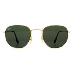 Ray Ban RB3548N zeshoekige gouden zonnebril