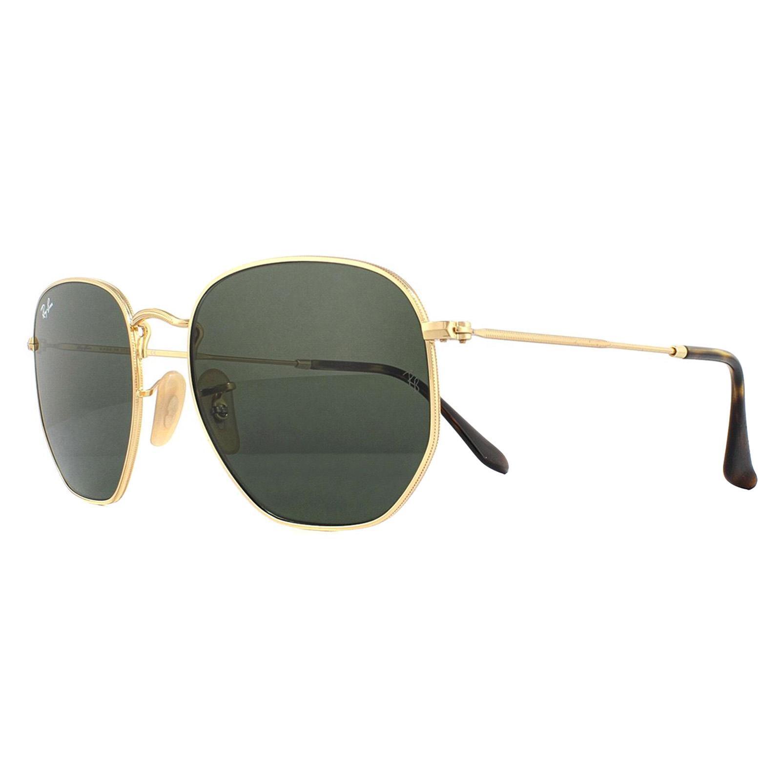 Ray-Ban Square Unisex Gold Green Sunglasses 2/4