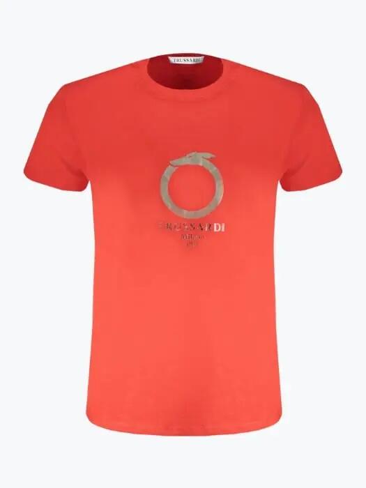 Tricou barbati din bumbac cu decolteu la baza gatului, Trussardi 1/2
