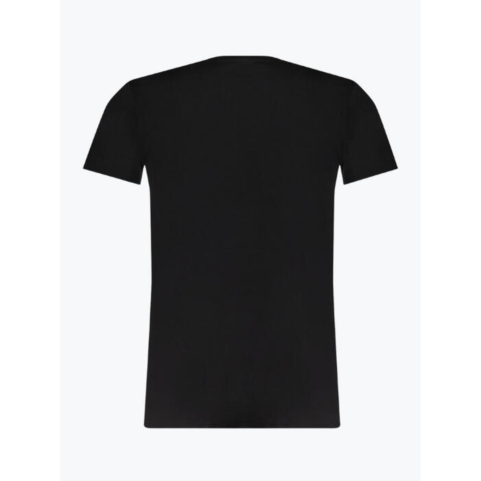 Tricou barbati din bumbac cu croiala Regular fit si logo, TRU2MTS01, Negru