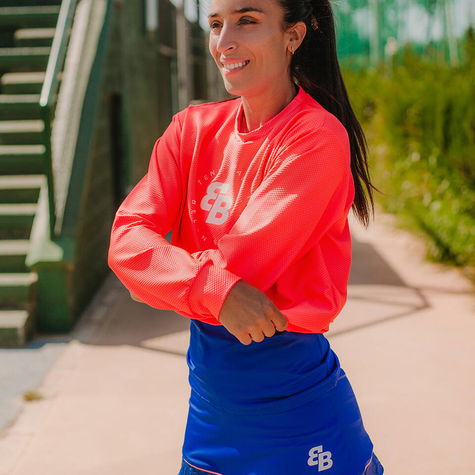 Sudadera mujer pádel texture coral 3/3