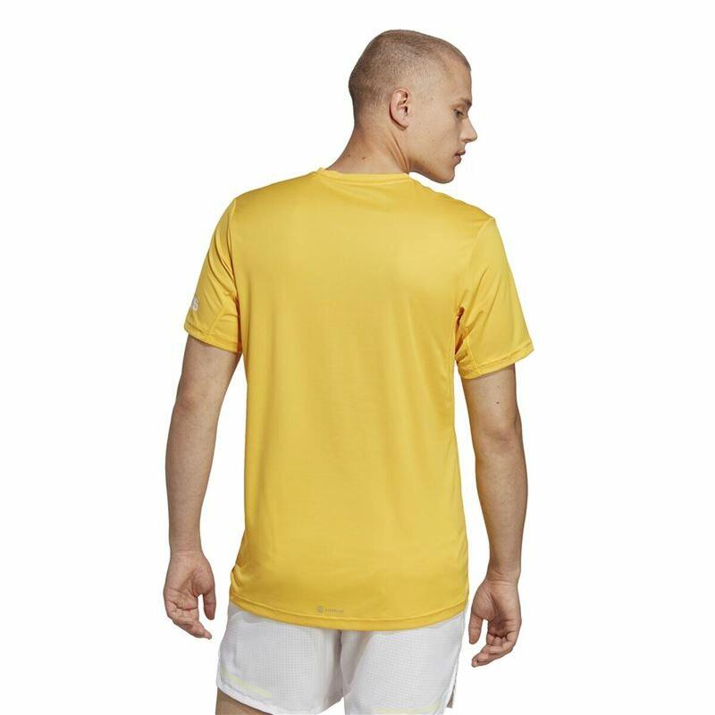 Heren-T-Shirt met Korte Mouwen Adidas Run It Geel