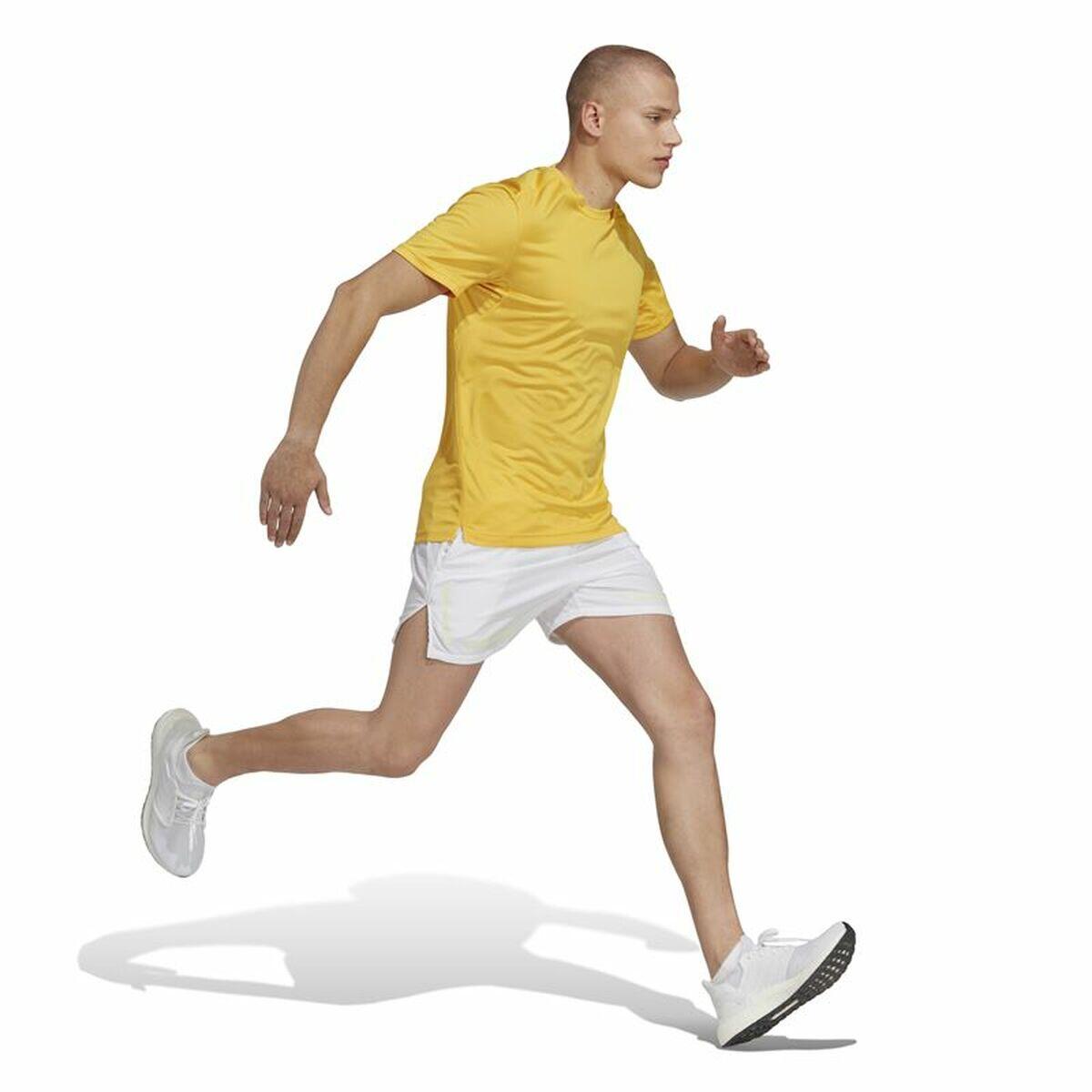 Heren-T-Shirt met Korte Mouwen Adidas Run It Geel 5/5