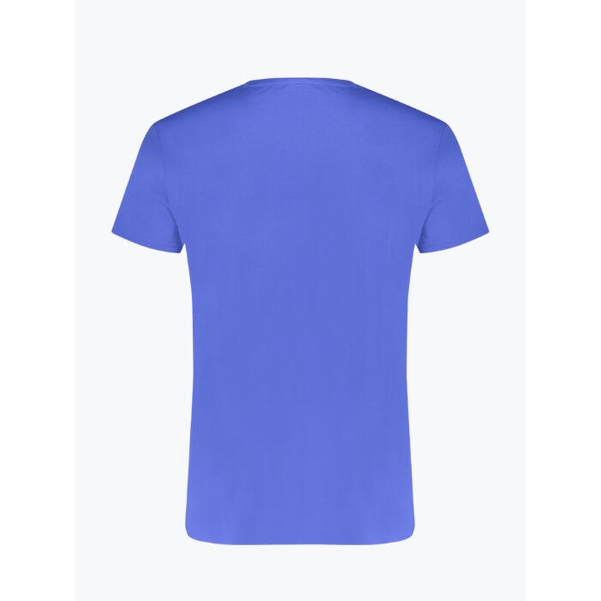 Tricou barbati din bumbac cu logo si croiala Regular fit, TRU2MTS01, Albastru