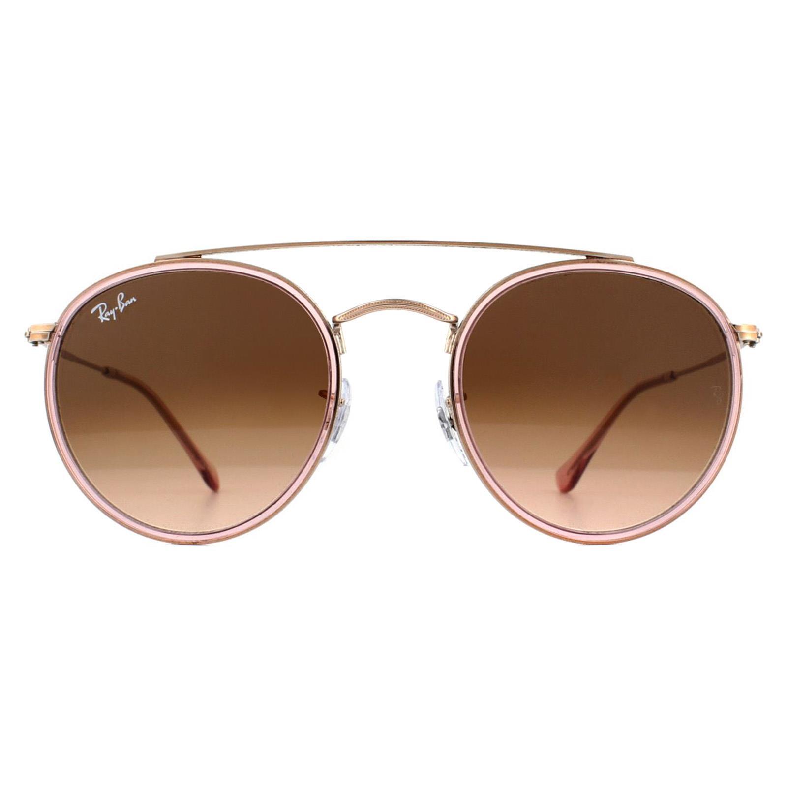 RAY-BAN Ray-Ban Round Unisex Pink Pink Gradient Brown Sunglasses
