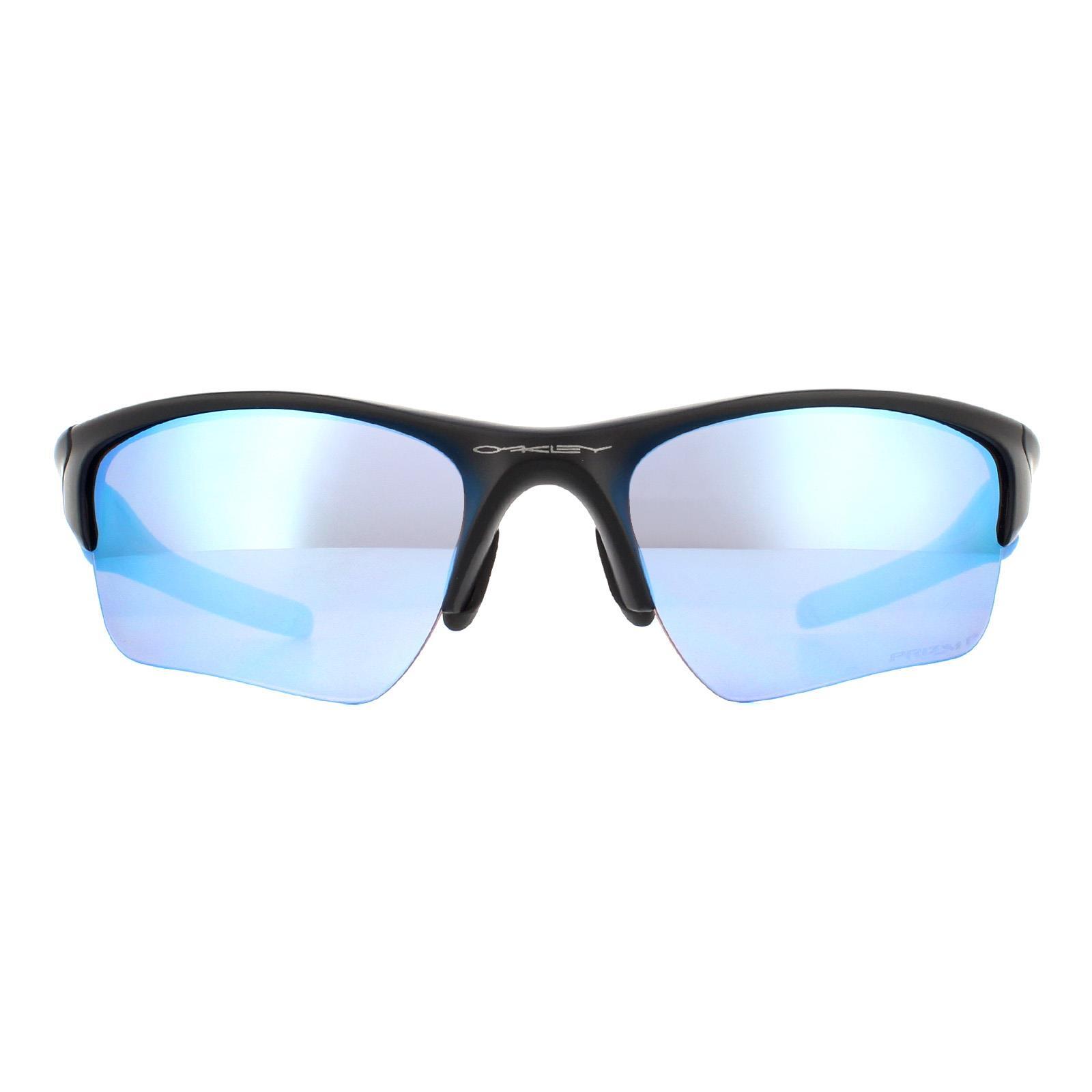OAKLEY Oakley Wrap Mens Matte Black Prizm Deep H2O Polarized Sunglasses