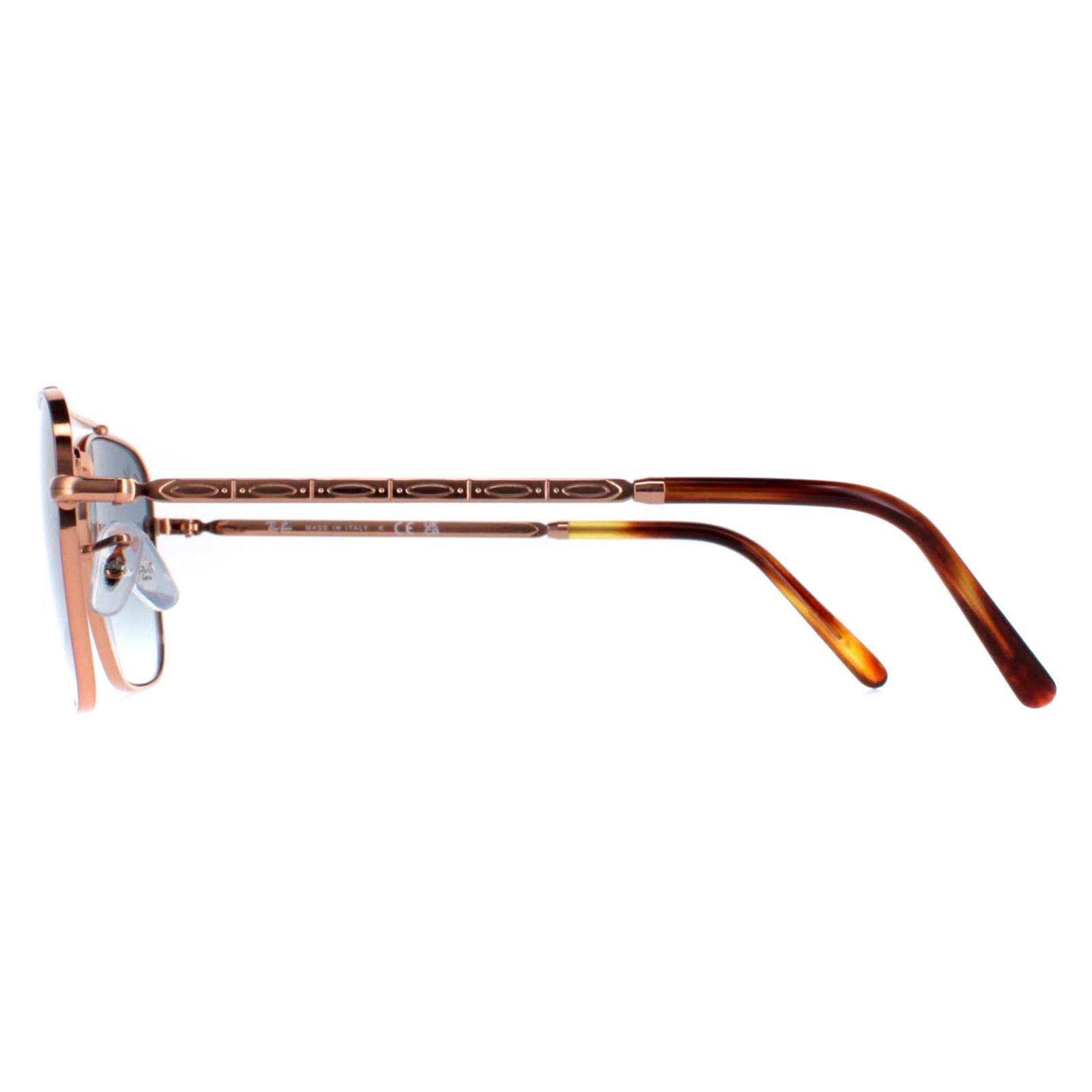 Ray-Ban Square Unisex Rose Gold Blue Gradient RB3636 New Caravan 3/4