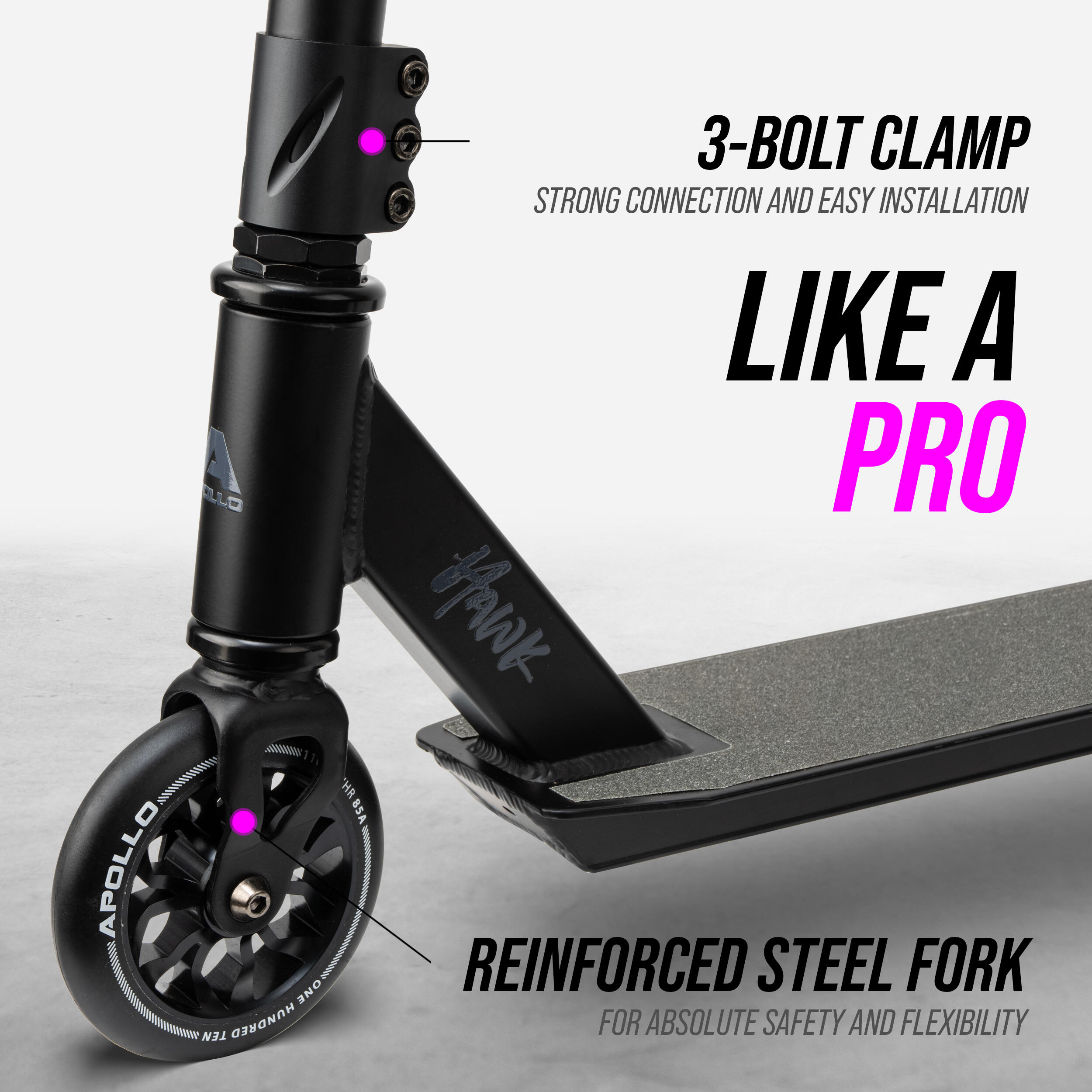 Stuntscooter 'Hawk' - Freestyle Kickscooter voor kinderen en volwassenen 2/7