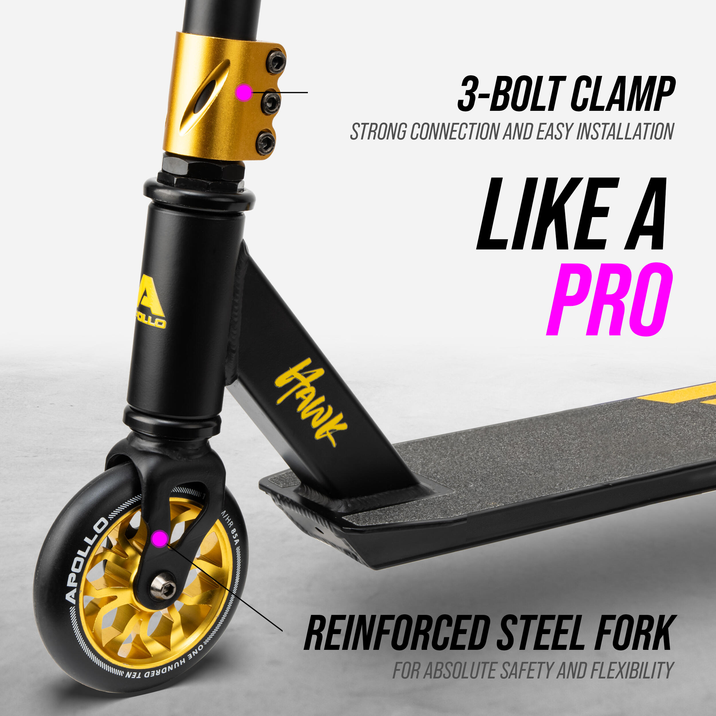Stuntscooter 'Hawk' - Freestyle Kickscooter voor kinderen en volwassenen 2/7