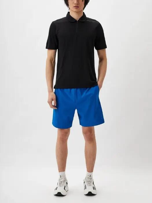 Pantaloni scurti barbati cu croiala Regular fit si imprimeu cu logo, Albastru 4/4