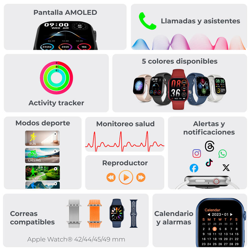 KSIX SMARTWATCH URBAN 5 ROJO