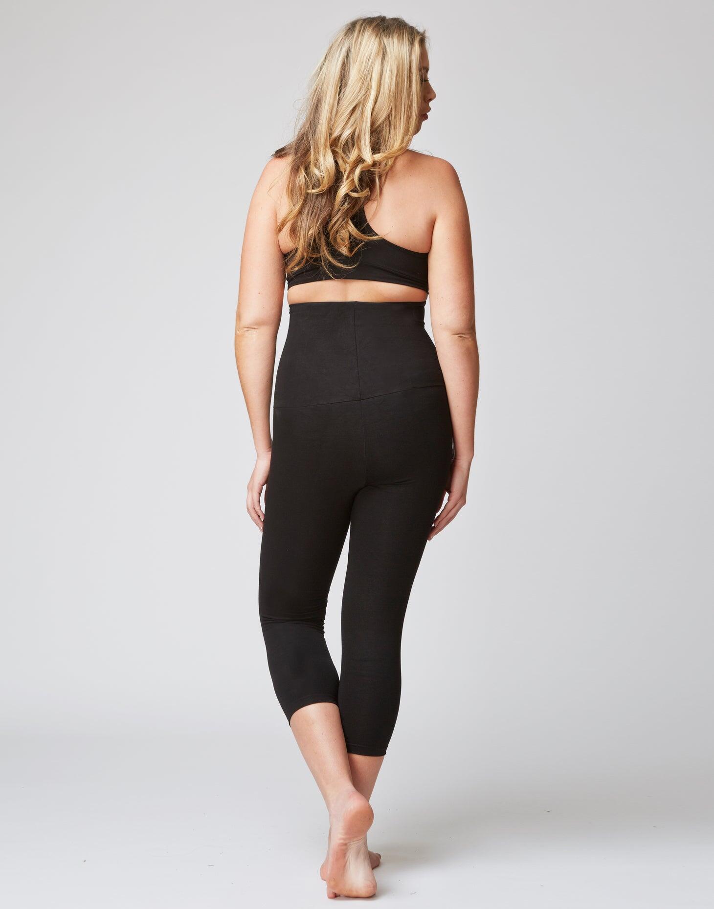 Extra Compression High Waisted Tummy Control Cropped Leggings with Pockets Black 4/4