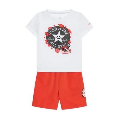 T-shirt en shorts set squiggle patch wit - 8cf303-r93