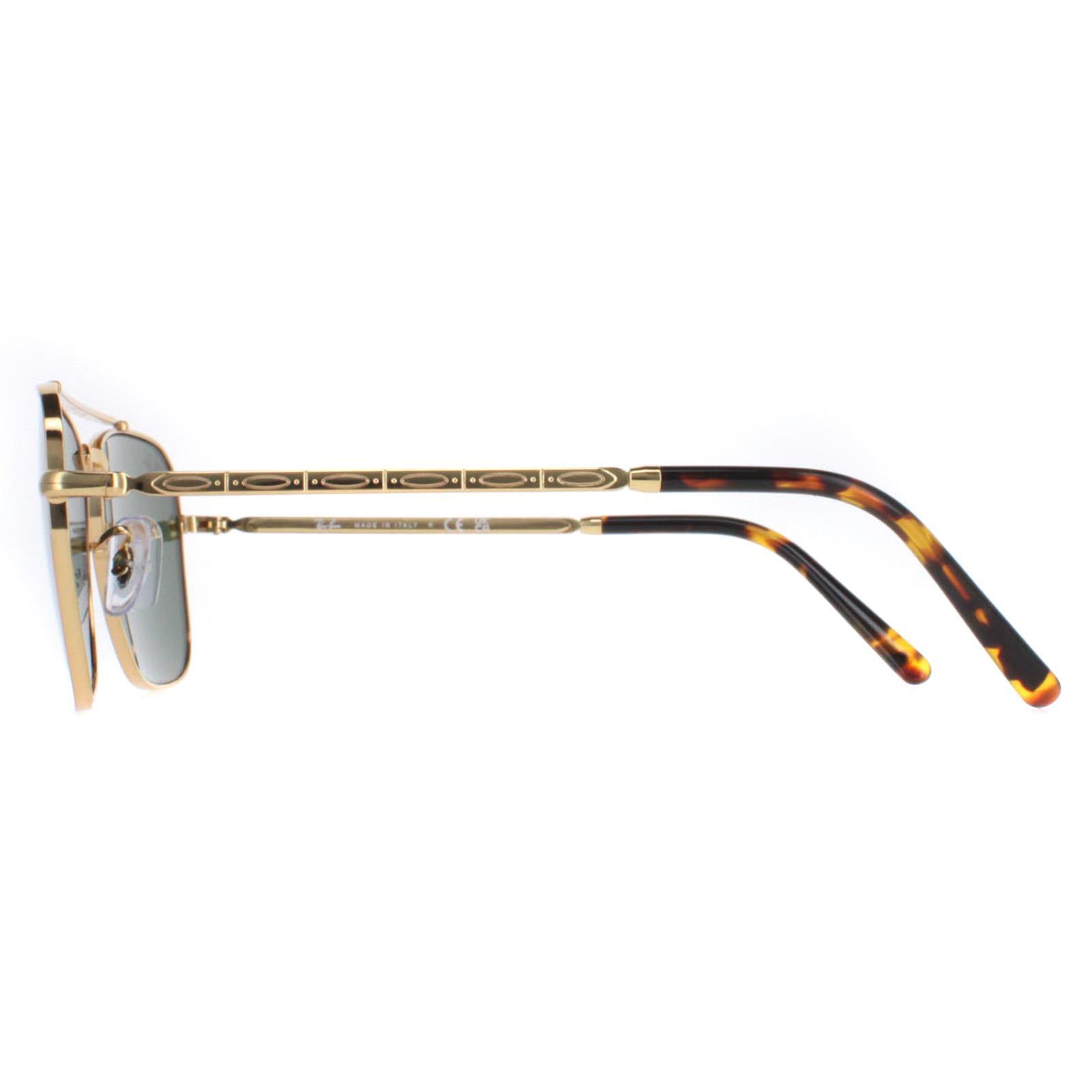 Ray-Ban Square Unisex Gold Green RB3636 New Caravan 3/4