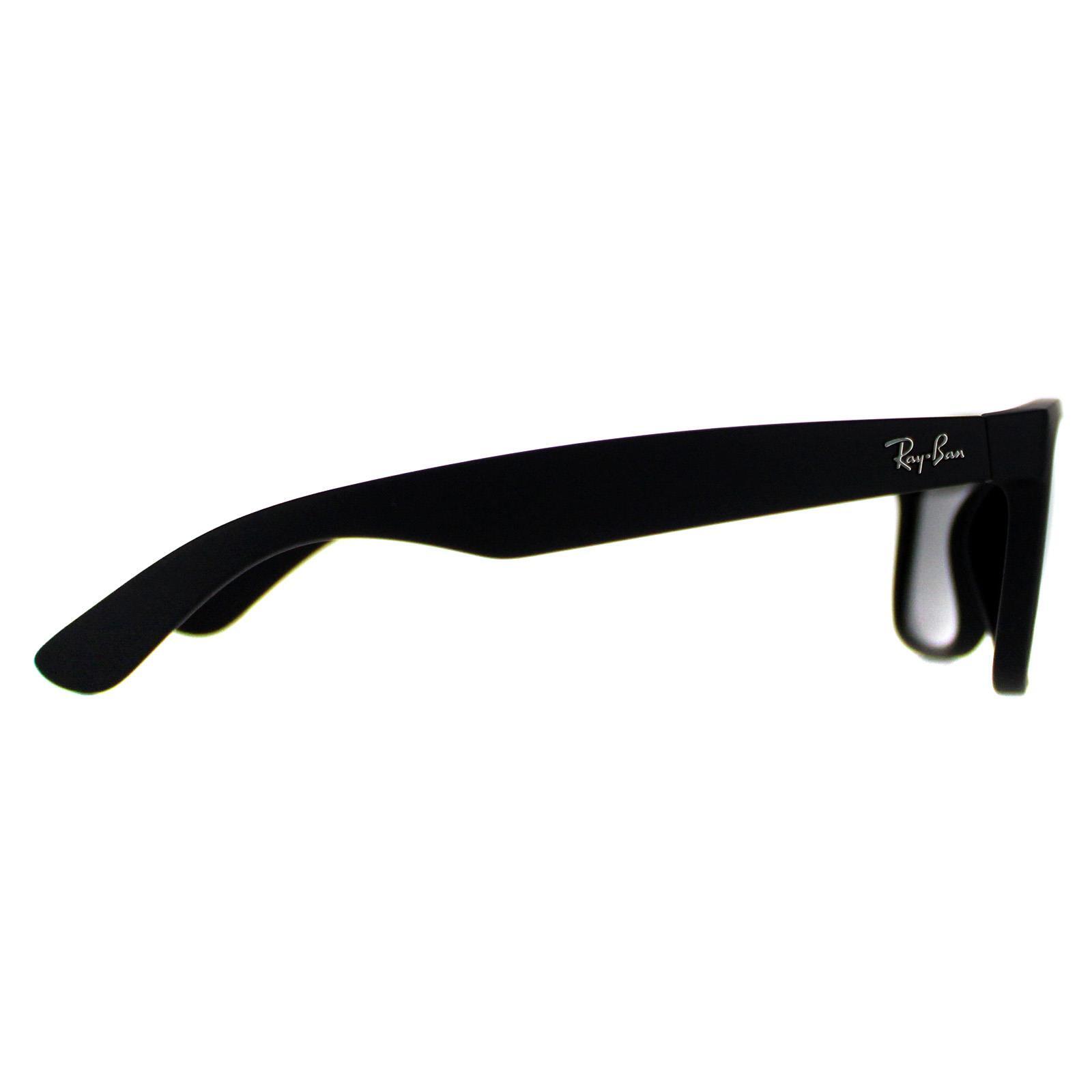 Ray-Ban Rectangle Mens Rubber Black Grey Mirror Sunglasses 4/4
