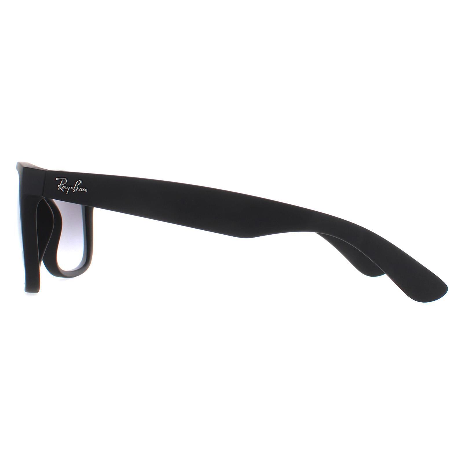 Ray-Ban Rectangle Mens Rubber Black Grey Gradient Sunglasses 3/4