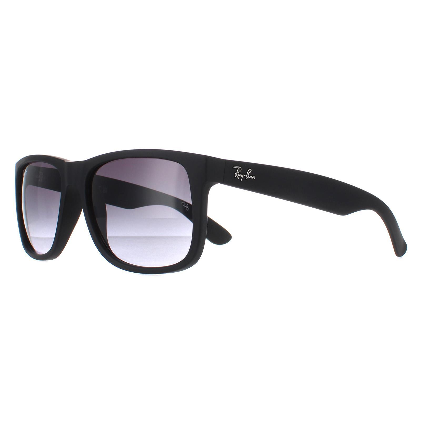 Ray-Ban Rectangle Mens Rubber Black Grey Gradient Sunglasses 2/4