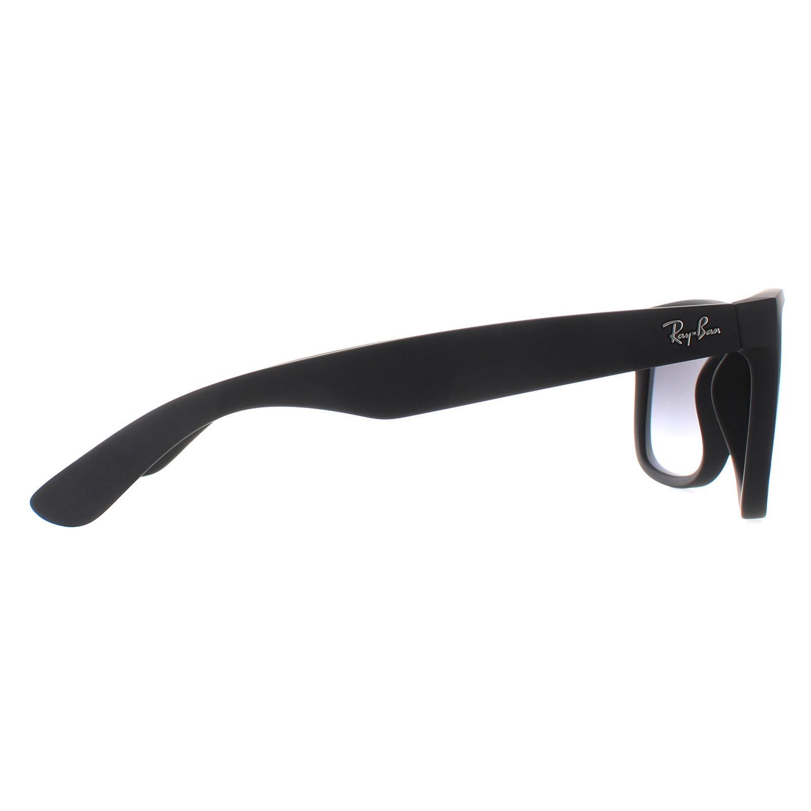 Ray-Ban Rectangle Mens Rubber Black Grey Gradient Sunglasses 4/4