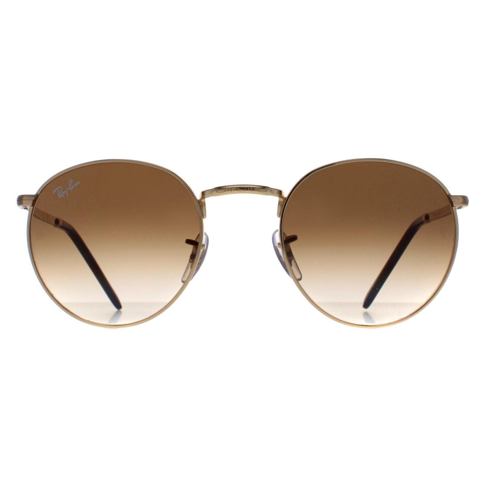 RAY-BAN Ray-Ban Round Unisex Gold Brown Gradient RB3637 New Round