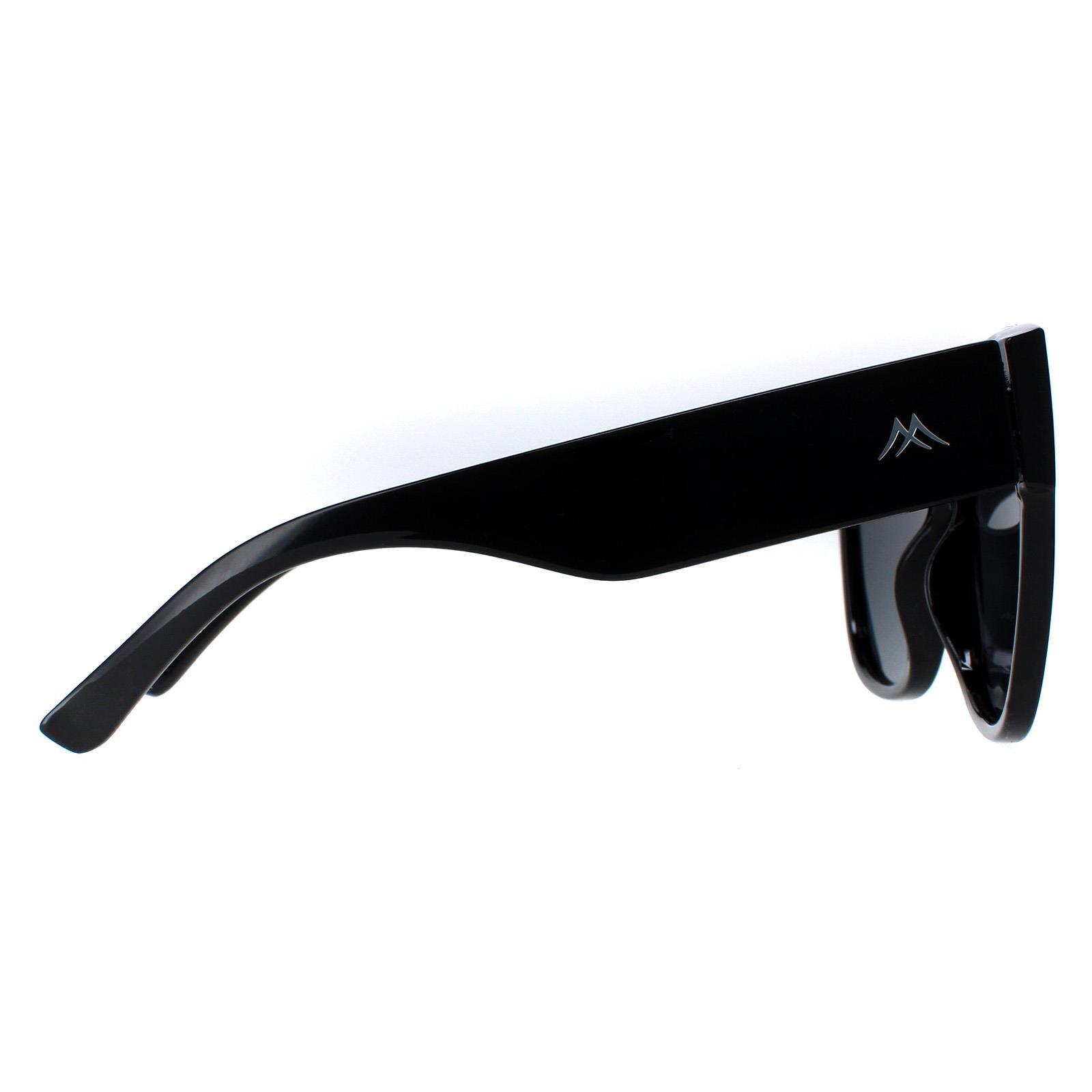 Montana Square Womens Shiny Black Smoke Polarized Sunglasses 4/4
