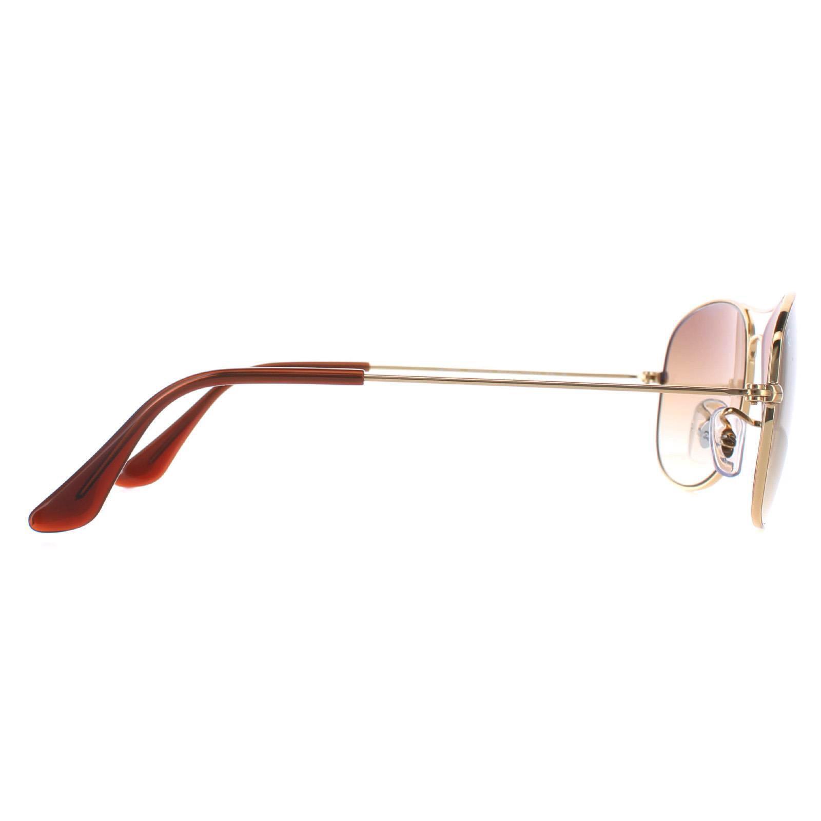 Ray-Ban Aviator Unisex Gold Brown Gradient Sunglasses 4/4