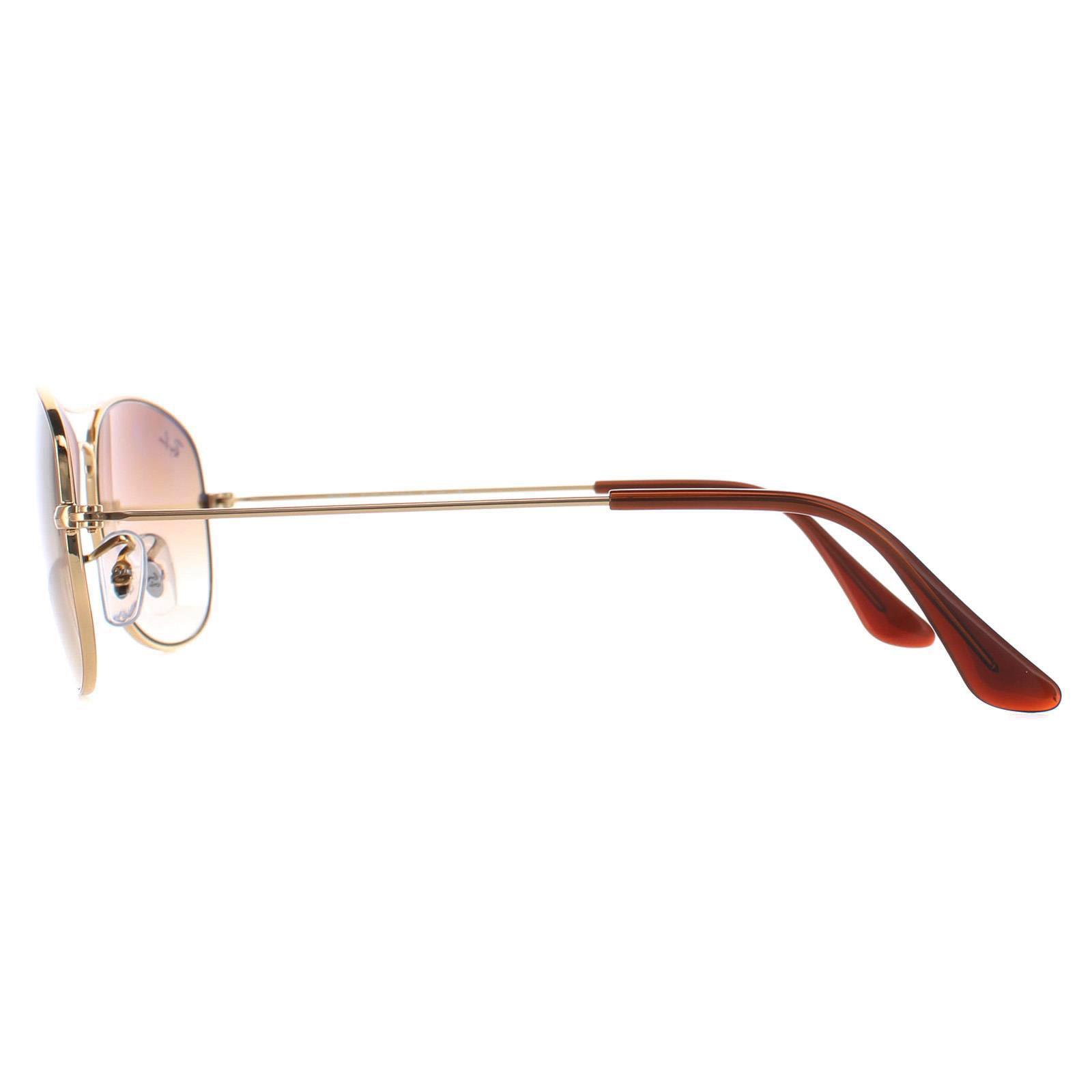 Ray-Ban Aviator Unisex Gold Brown Gradient Sunglasses 3/4