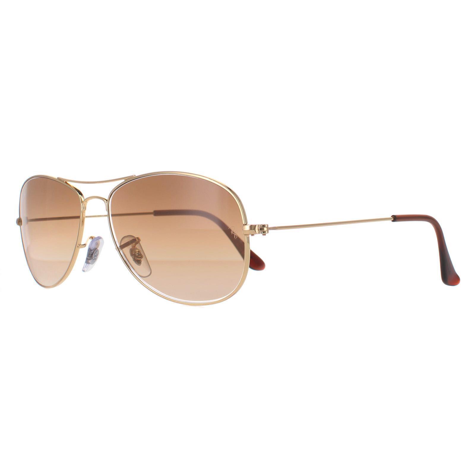 Ray-Ban Aviator Unisex Gold Brown Gradient Sunglasses 2/4
