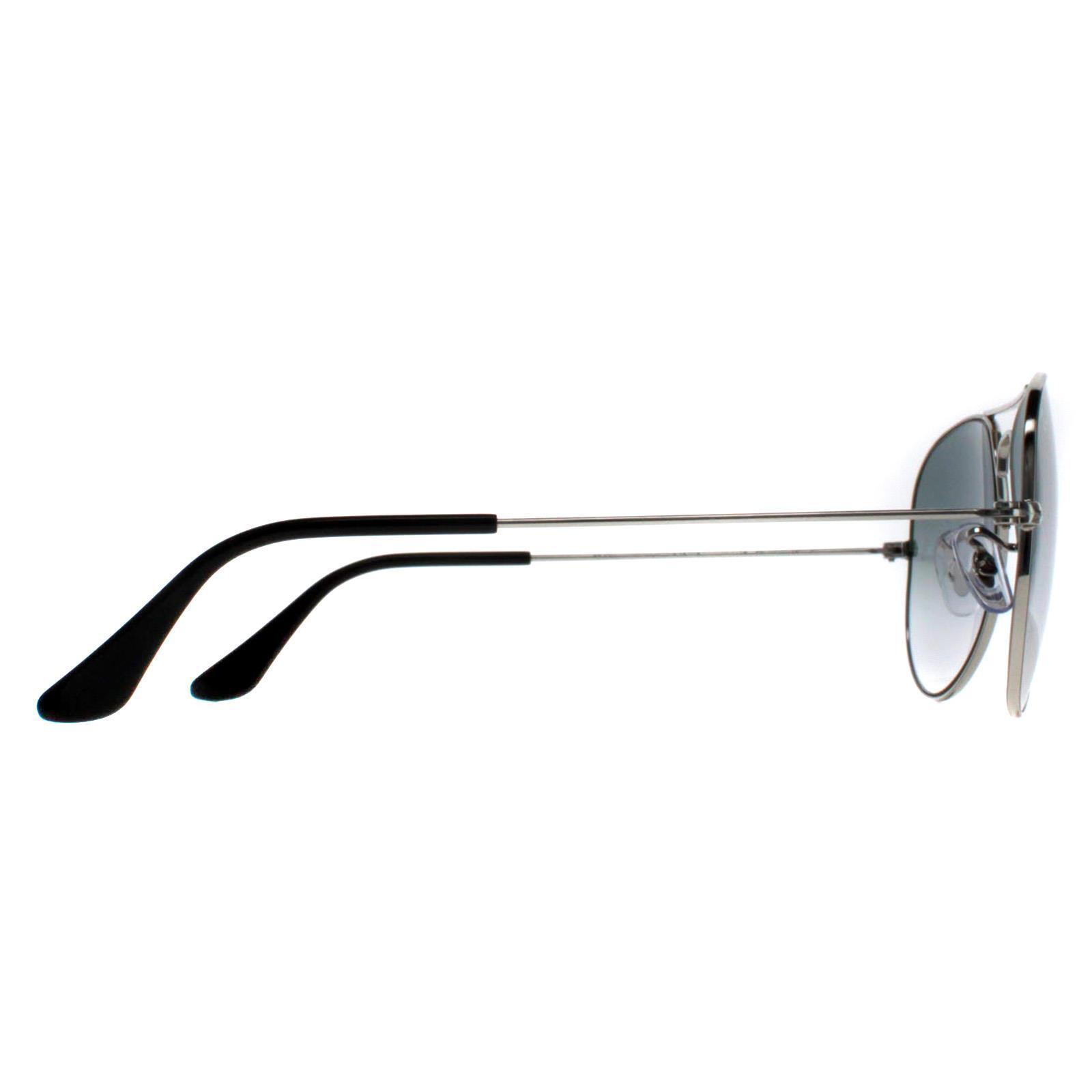 Ray-Ban Aviator Mens Silver Gradient Light Blue Sunglasses 4/4