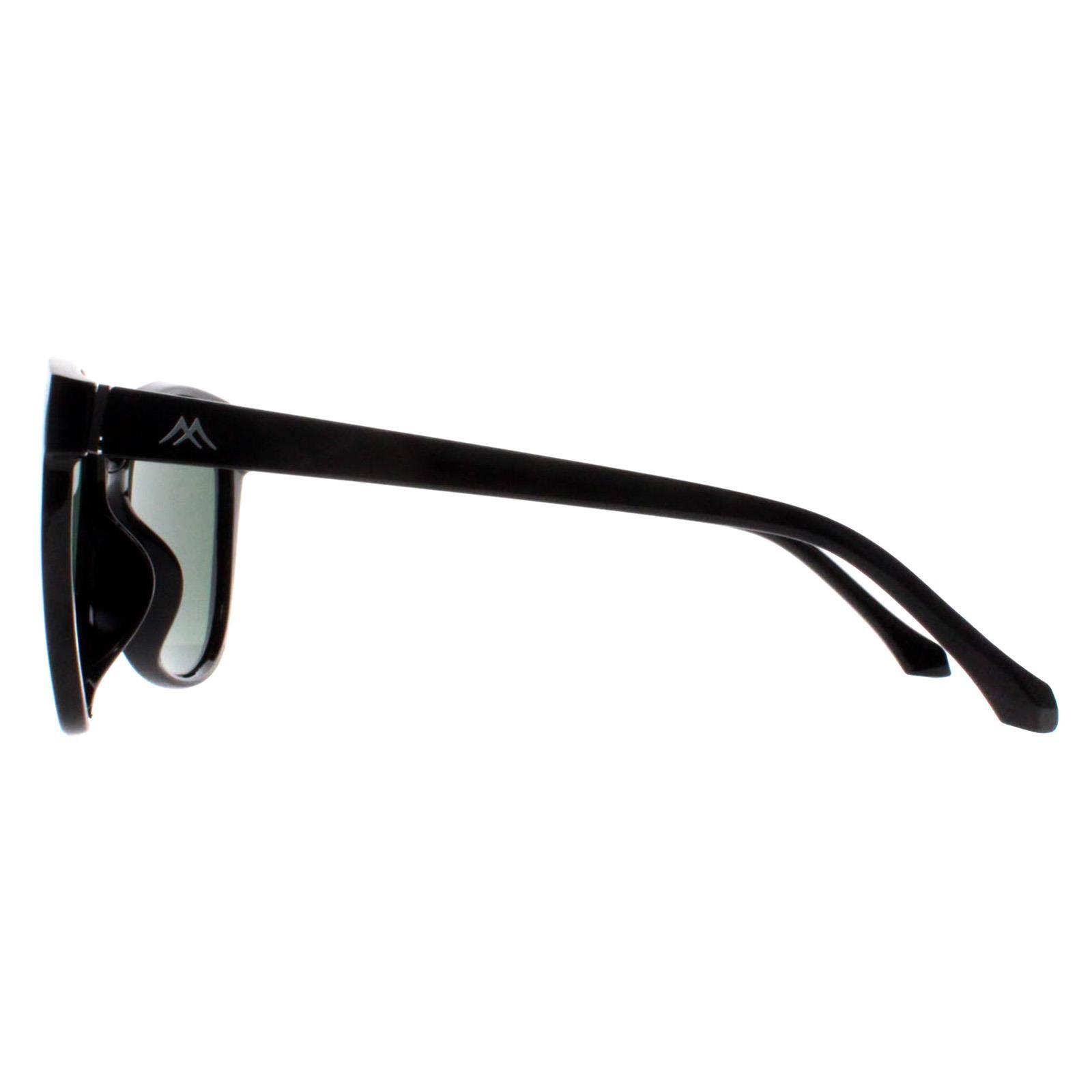 Montana Cat Eye Womens Shiny Black G15 Green Polarized MP74 3/4