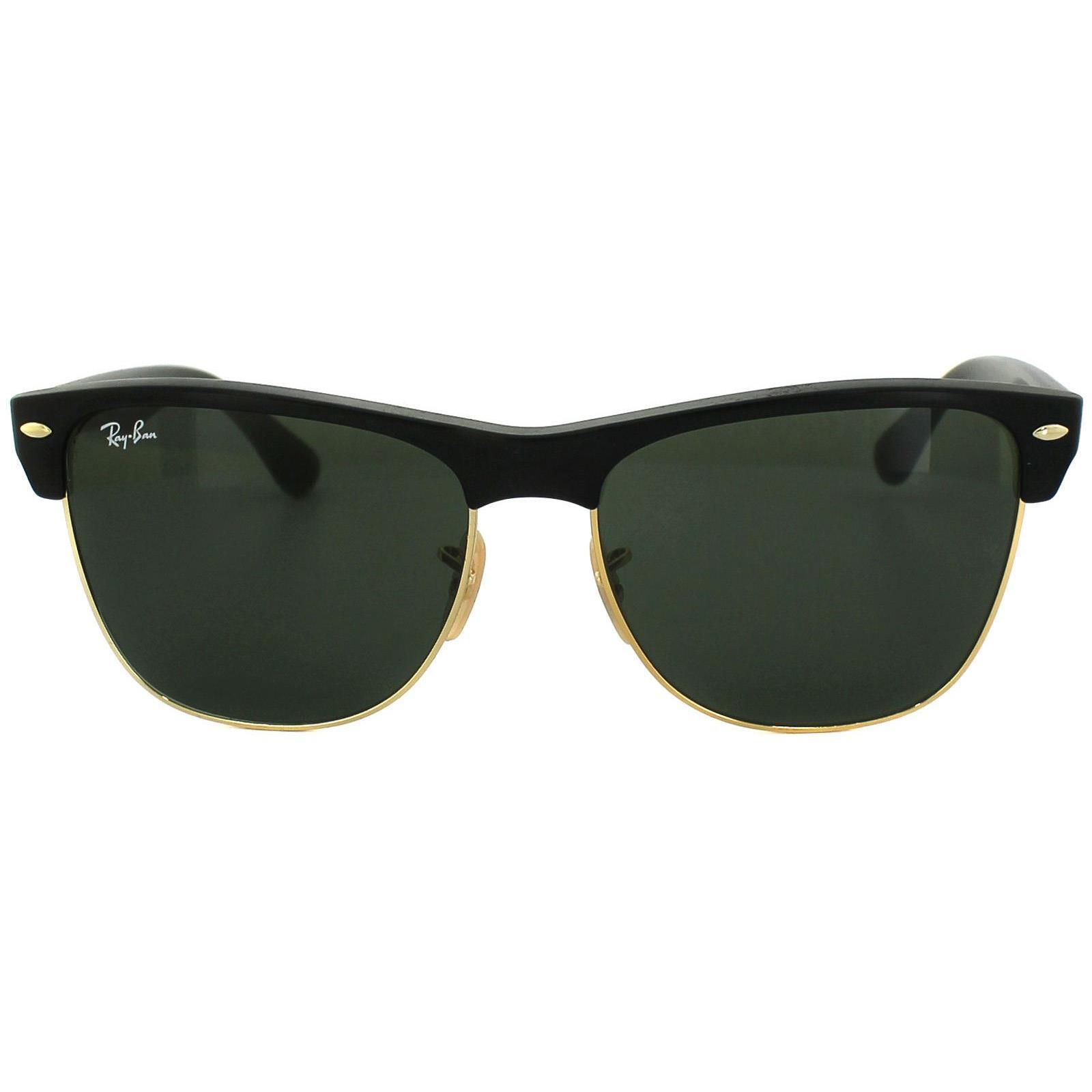 RAY-BAN Ray-Ban Oval Unisex Demi Shiny Black Green Sunglasses