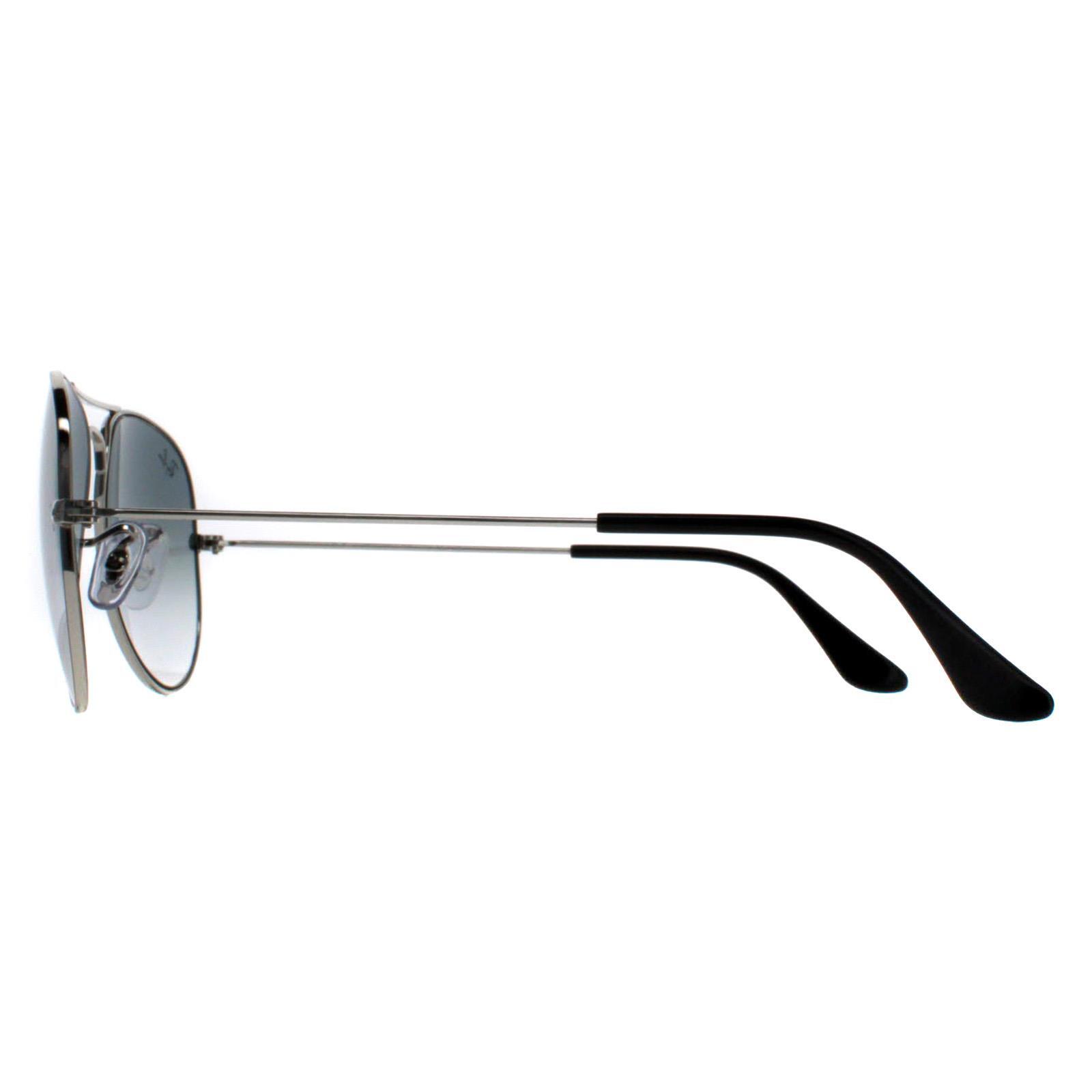 Ray-Ban Aviator Mens Silver Gradient Light Blue Sunglasses 3/4