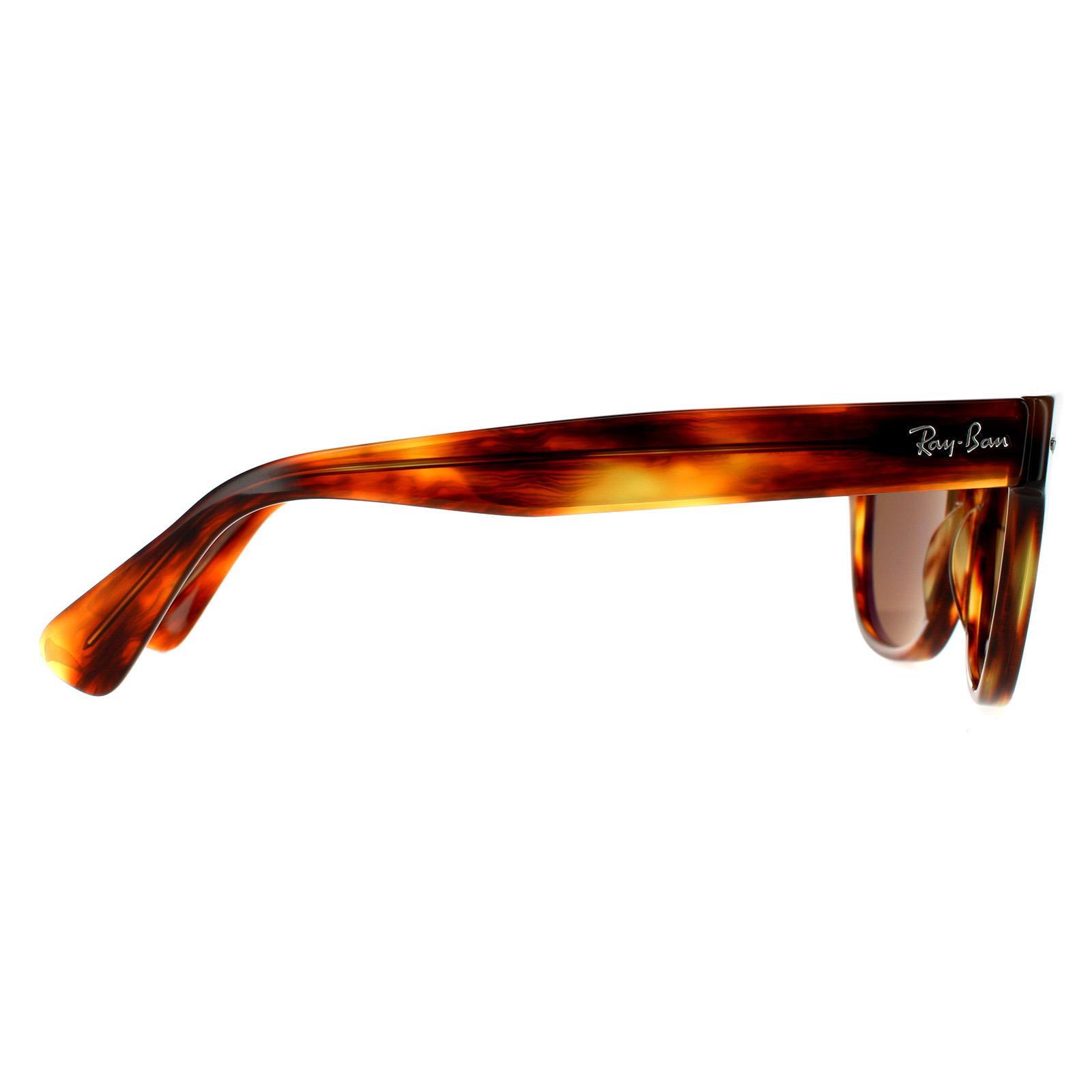 Ray-Ban Rectangle Unisex Striped Havana Brown Polarized Sunglasses 4/4