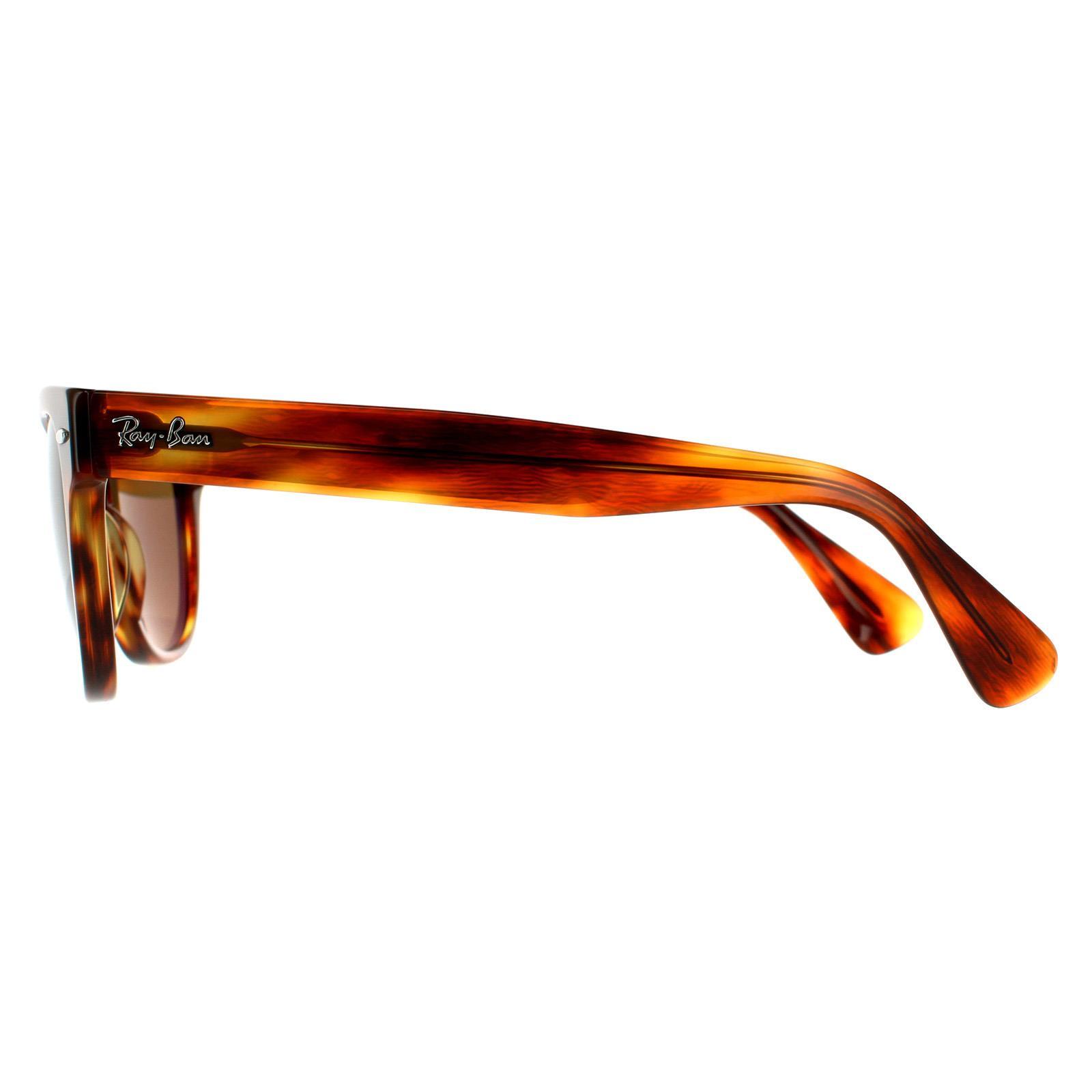 Ray-Ban Rectangle Unisex Striped Havana Brown Polarized Sunglasses 3/4