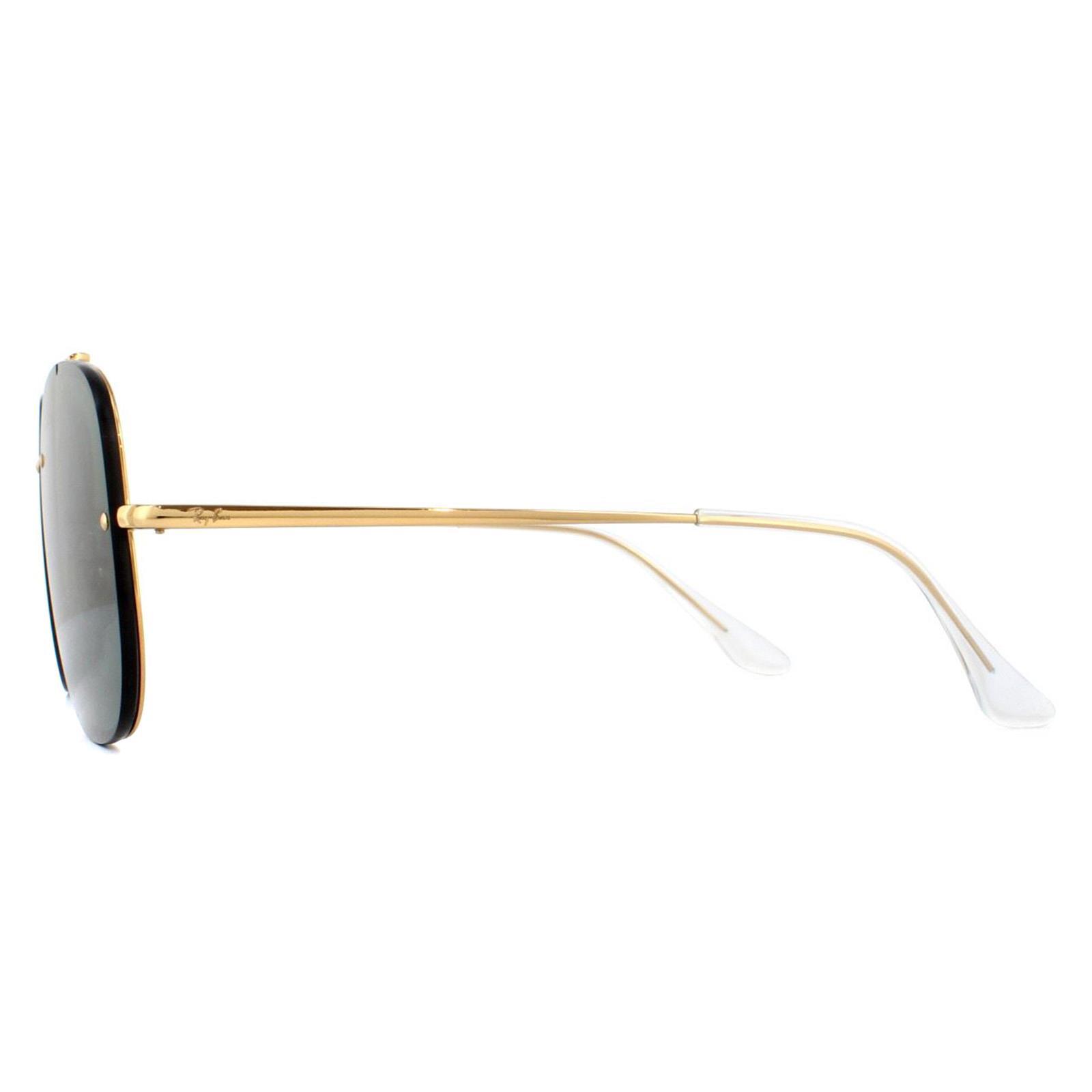 Ray-Ban Square Unisex Gold Dark Green Sunglasses 3/4