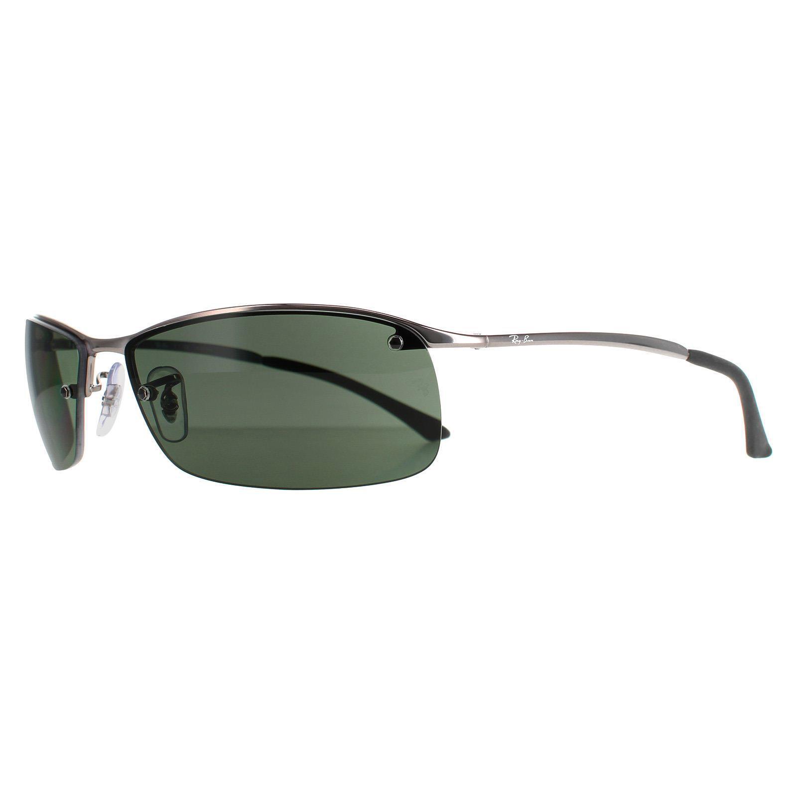 Ray-Ban Wrap Mens Gunmetal Polarized Green Sunglasses 2/4