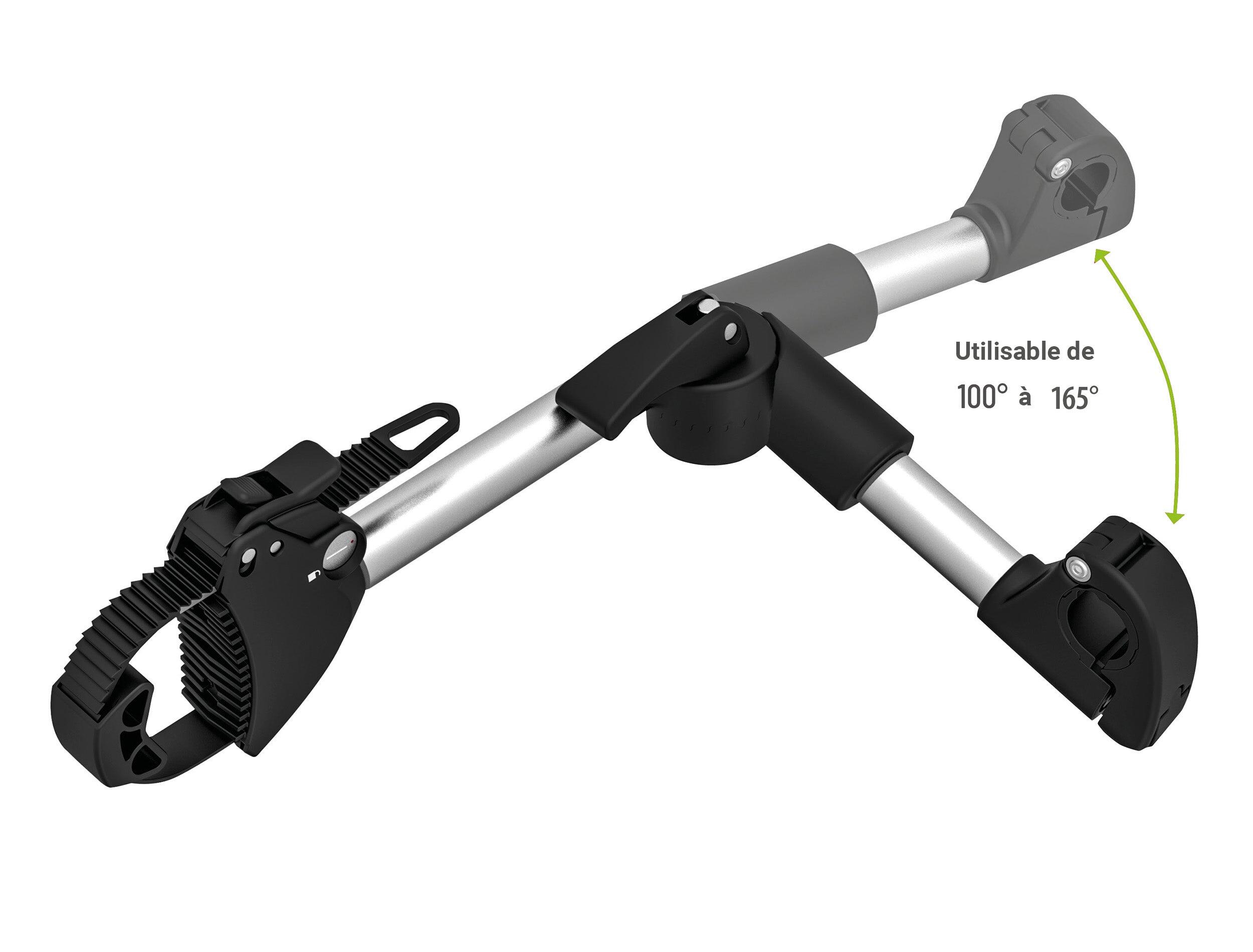 PORTE-VÉLO EUFAB: FIXE-CADRE À STRAP INCLINABLE AMOVIBLE Ø 25 + 30 MM ET ANTIVOL 3/7