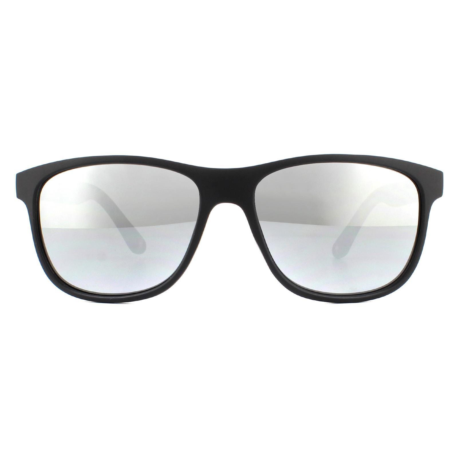 Montana Rectangle Unisex Black Revo Silver Mirror Sunglasses 1/4