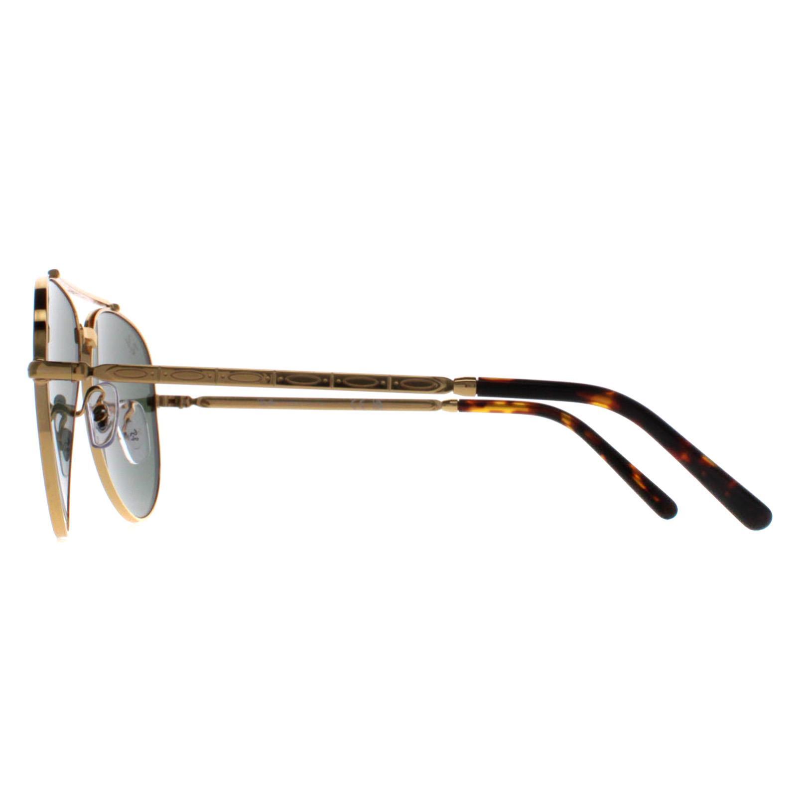 Ray-Ban Aviator Unisex Polished Gold Green RB3625 New Aviator 3/4