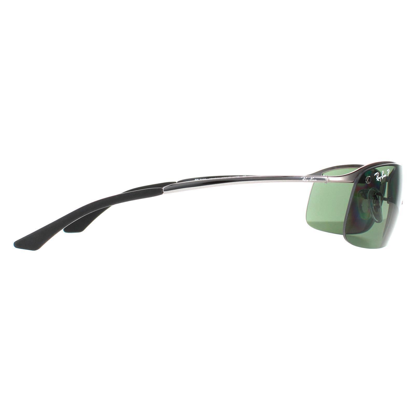 Ray-Ban Wrap Mens Gunmetal Polarized Green Sunglasses 4/4