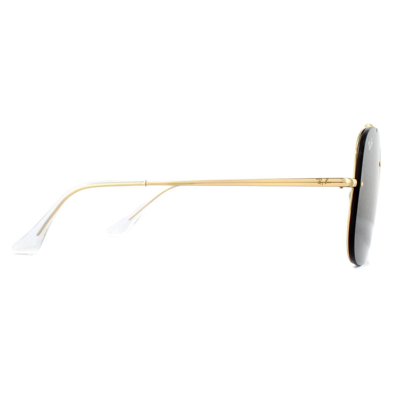 Ray-Ban Square Unisex Gold Dark Green Sunglasses 4/4
