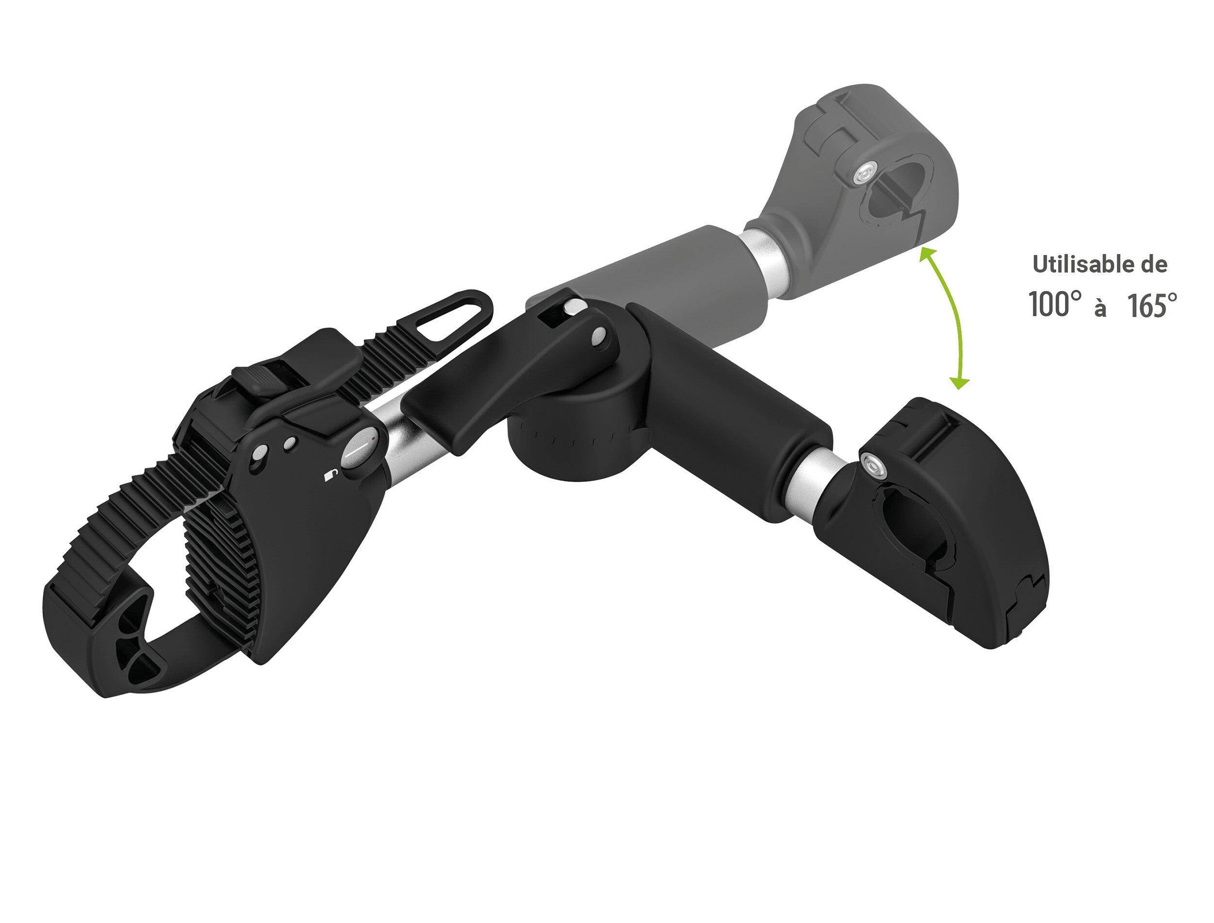 PORTE-VÉLO EUFAB: FIXE-CADRE À STRAP INCLINABLE AMOVIBLE Ø 25 + 30 MM ET ANTIVOL 3/7