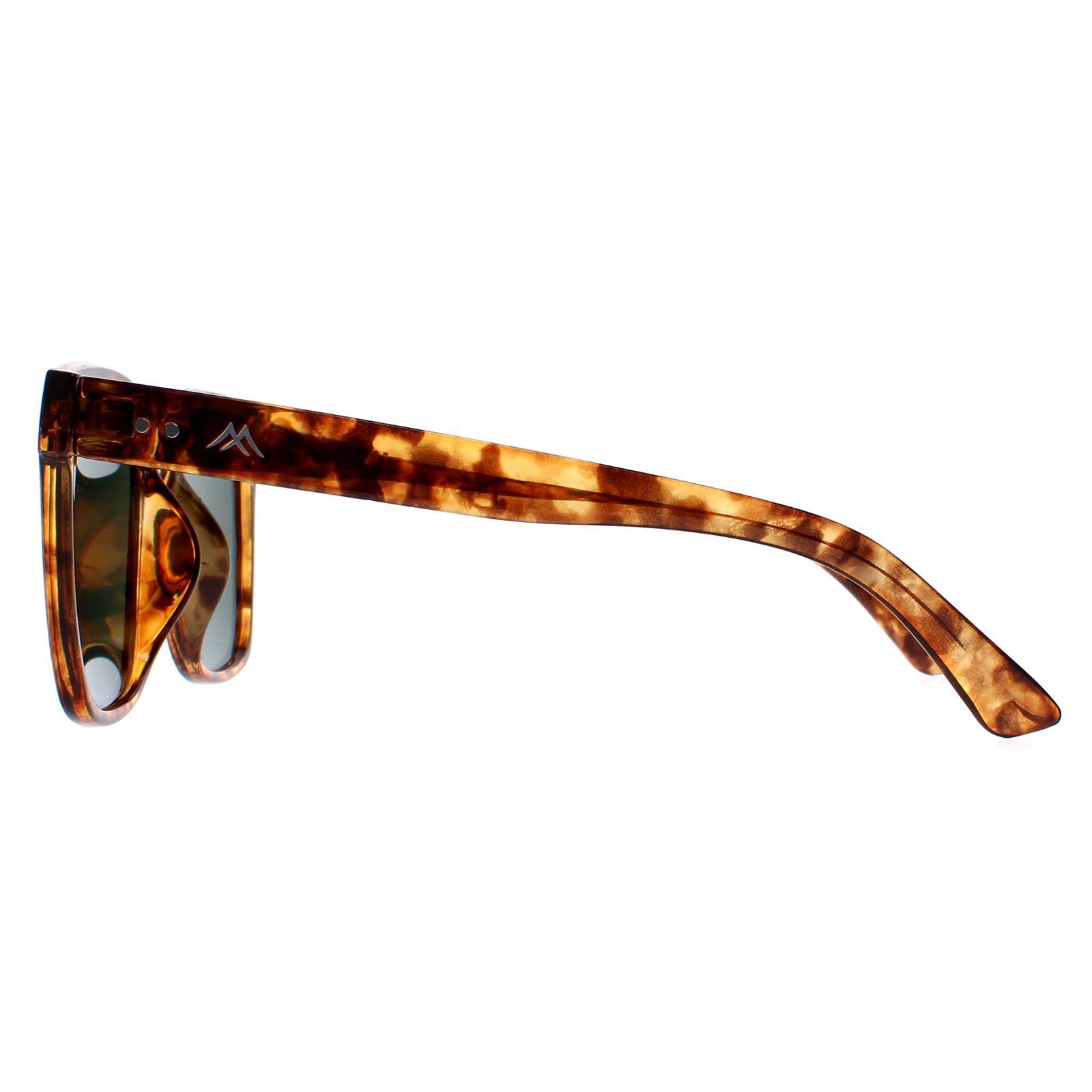Montana Square Unisex Shiny Havana Soft Demi Green Polarized MP72 3/4